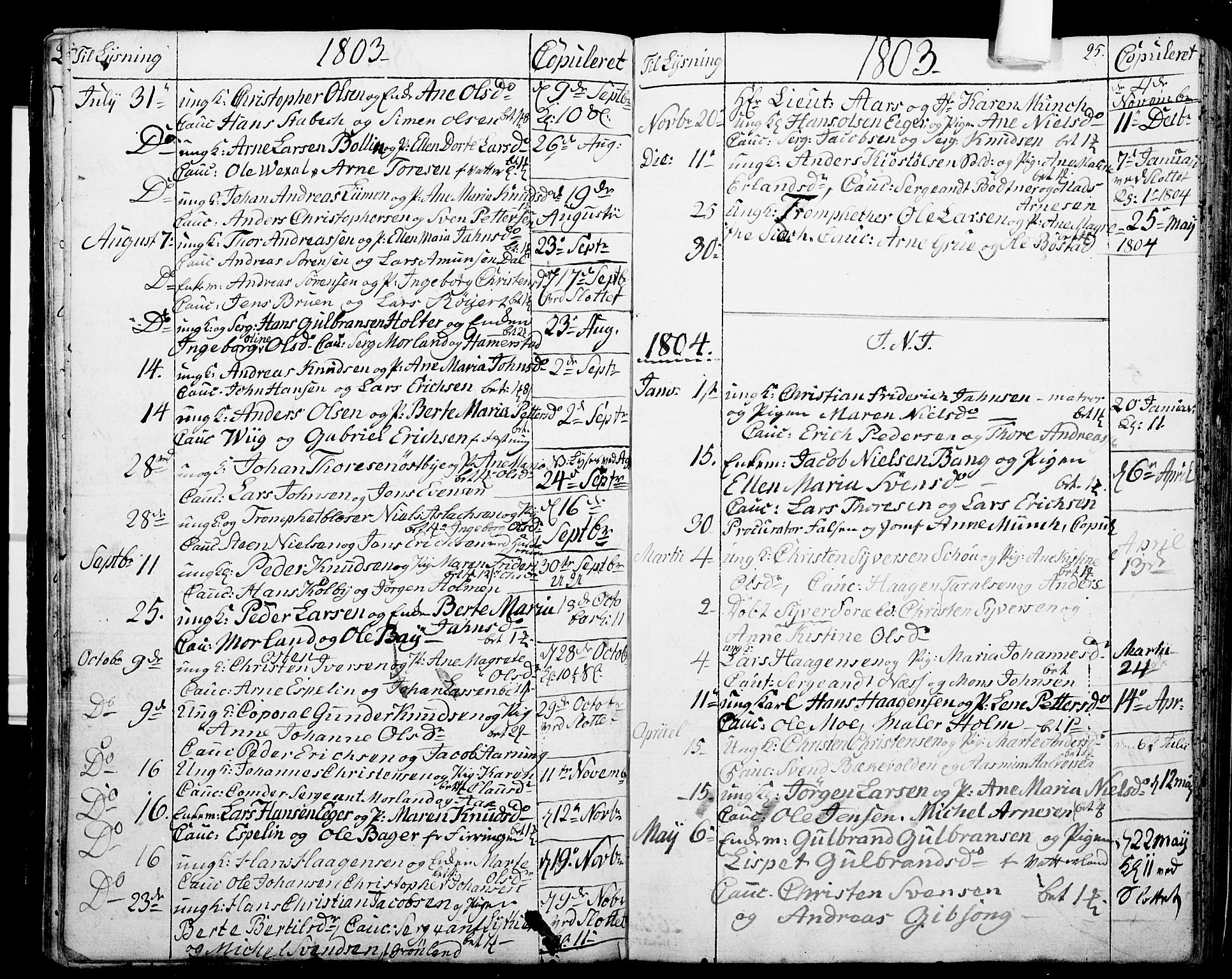 Garnisonsmenigheten Kirkebøker, SAO/A-10846/G/Ga/L0001: Parish register (copy) no. 1, 1796-1814, p. 24-25