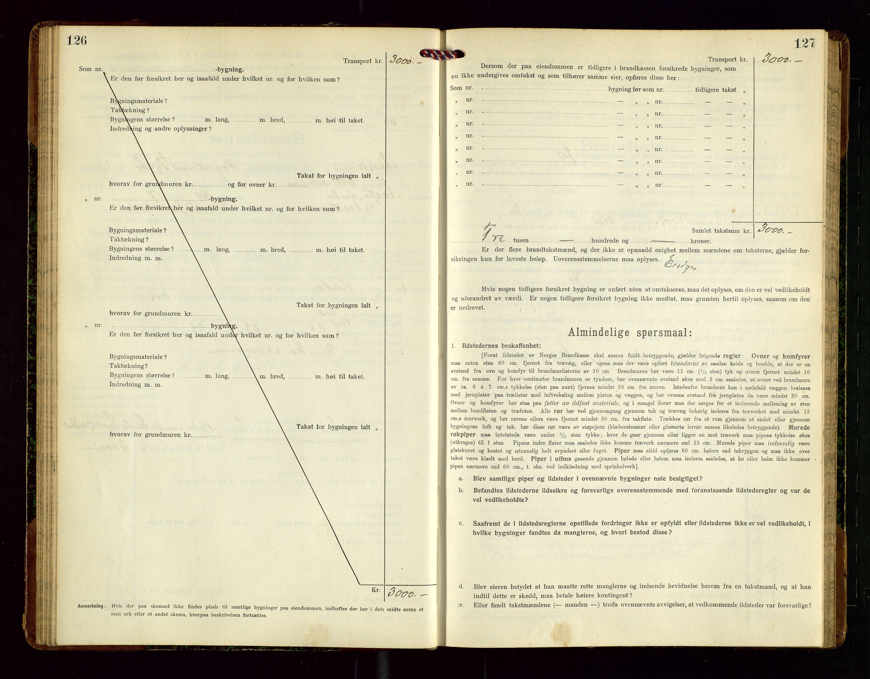 Nedstrand lensmannskontor, SAST/A-100236/Gob/L0002: "Brandtakstprotokol for Nerstrand lensmandsdistrikt Rogaland Fylke", 1916-1949, p. 126-127