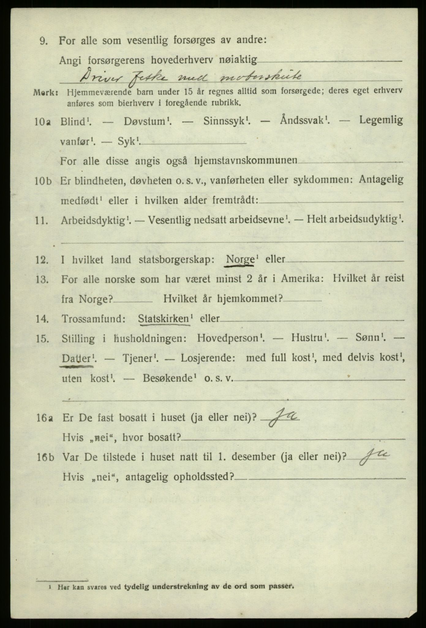 SAB, 1920 census for Bremanger, 1920, p. 2355