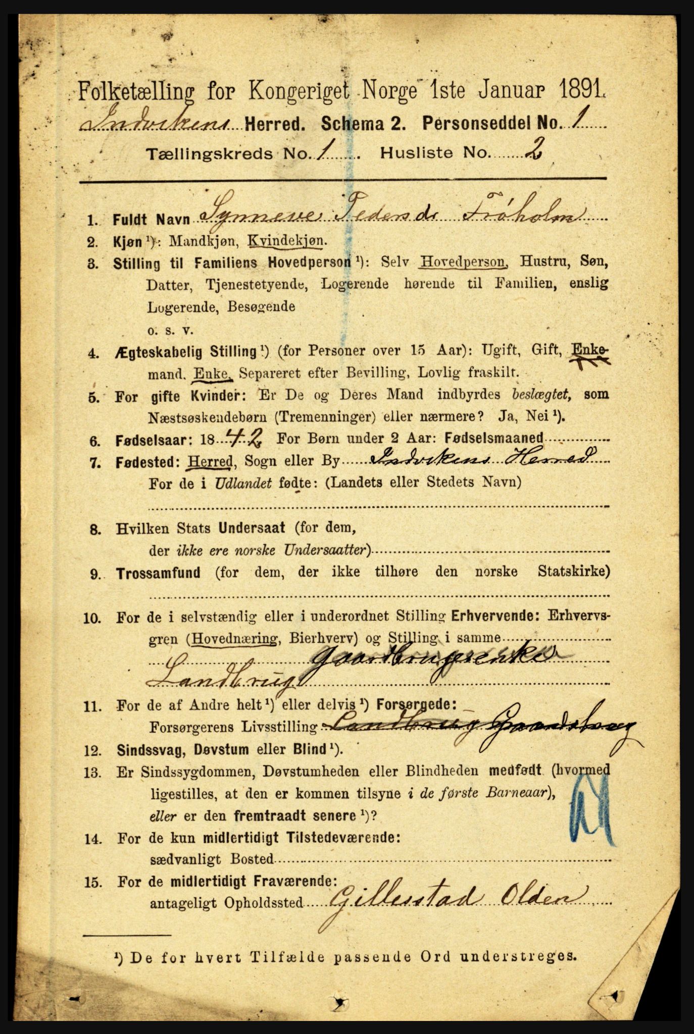 RA, 1891 census for 1447 Innvik, 1891, p. 114