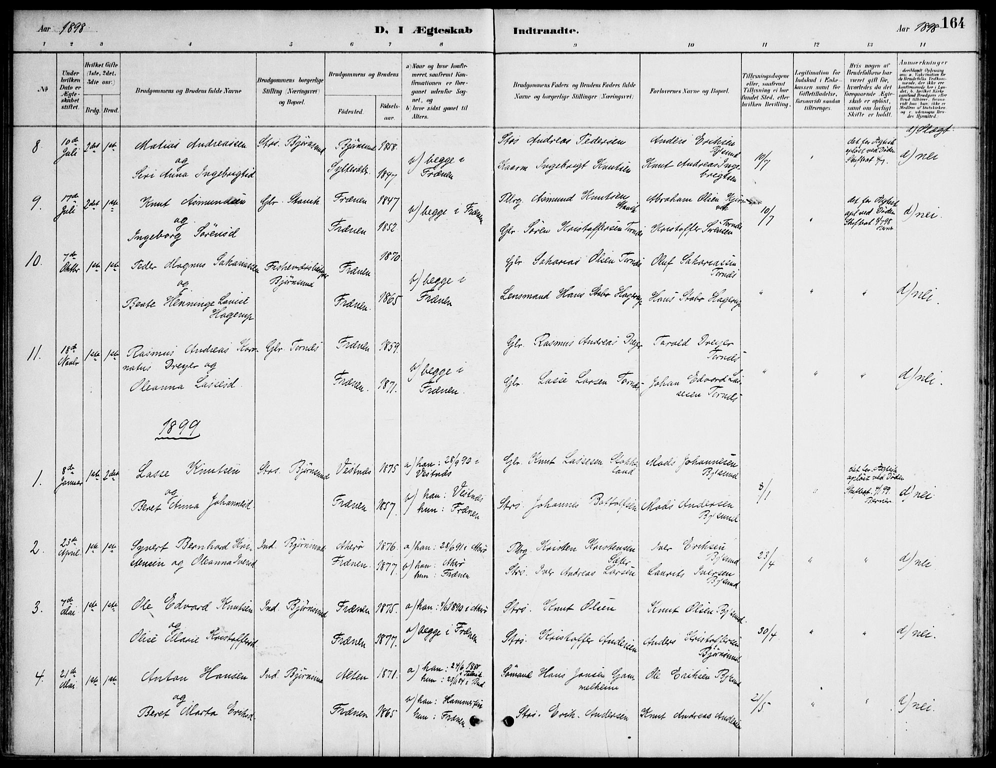 Ministerialprotokoller, klokkerbøker og fødselsregistre - Møre og Romsdal, AV/SAT-A-1454/565/L0750: Parish register (official) no. 565A04, 1887-1905, p. 164