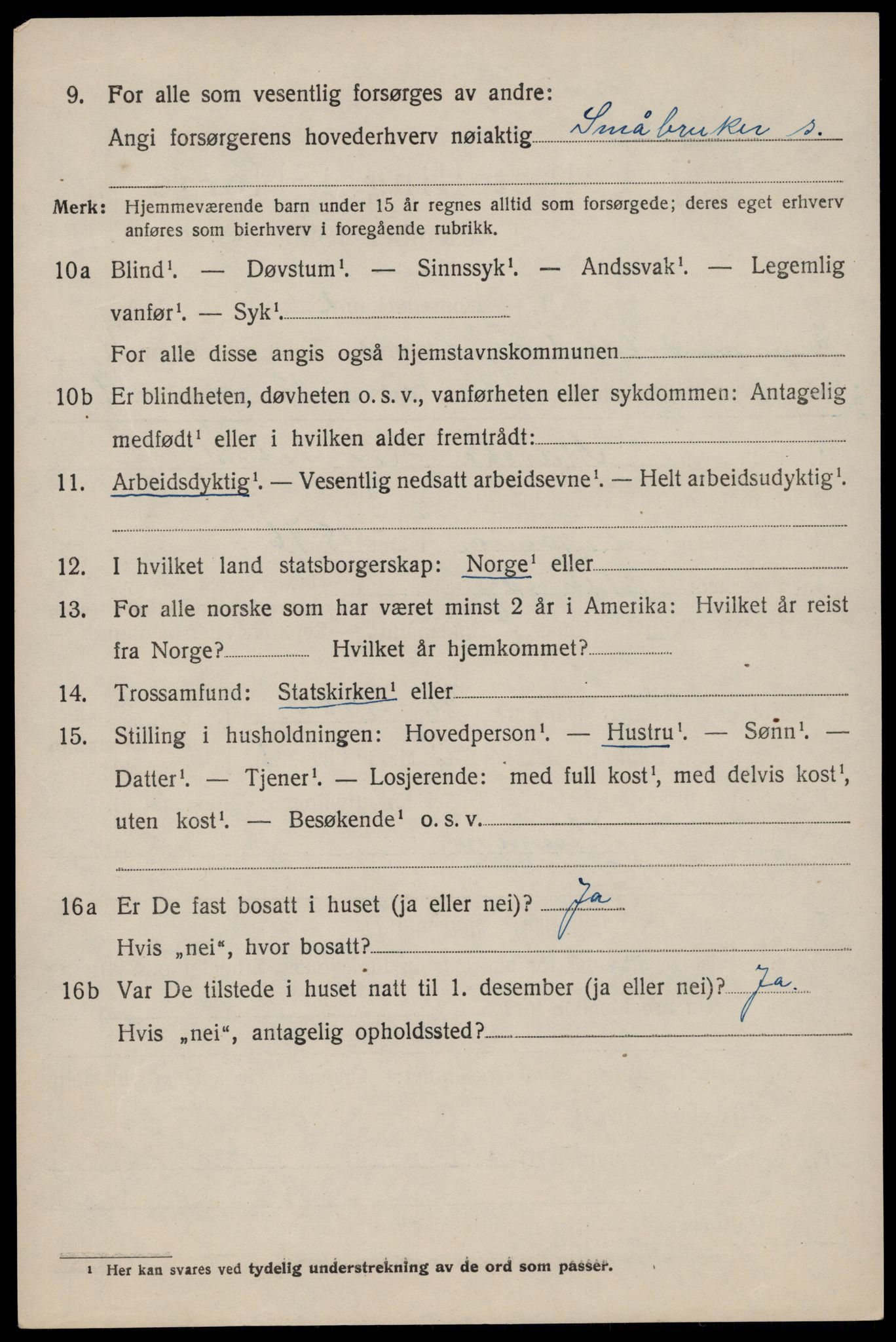 SAST, 1920 census for Eigersund, 1920, p. 2906