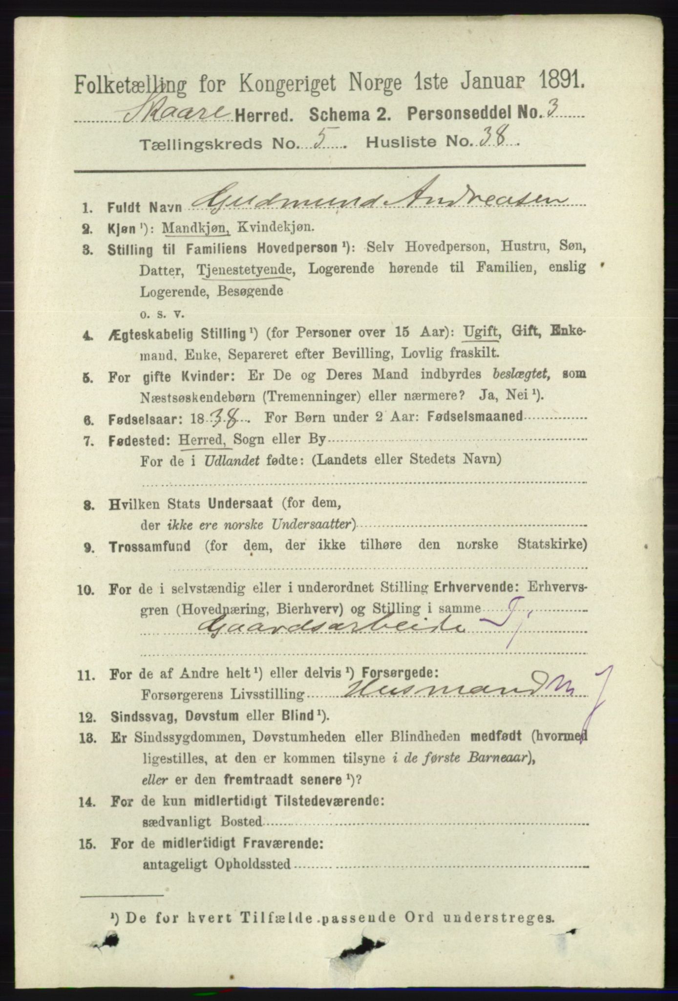 RA, 1891 census for 1153 Skåre, 1891, p. 2368