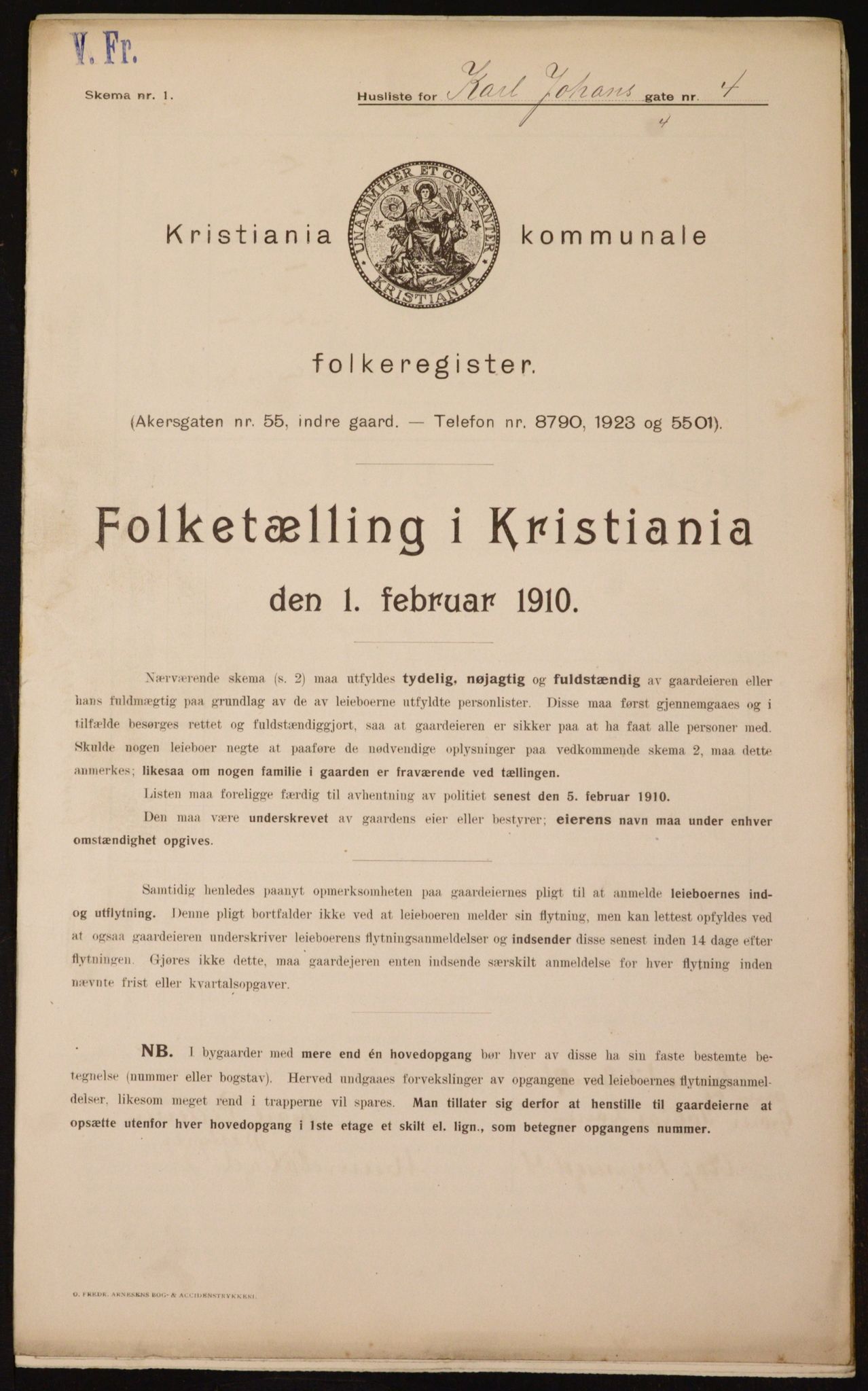 OBA, Municipal Census 1910 for Kristiania, 1910, p. 47287