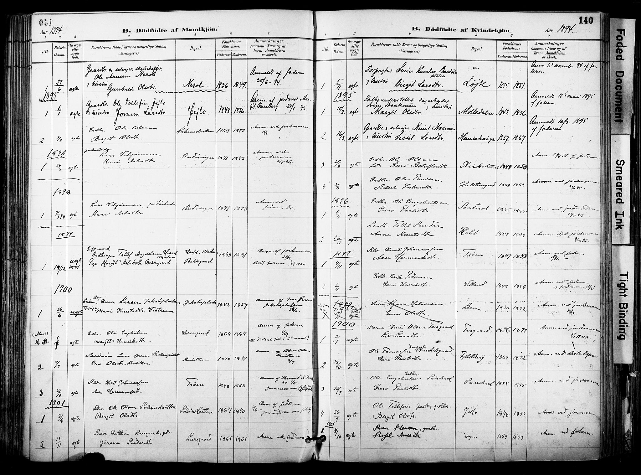 Hol kirkebøker, AV/SAKO-A-227/F/Fa/L0003: Parish register (official) no. I 3, 1887-1918, p. 140