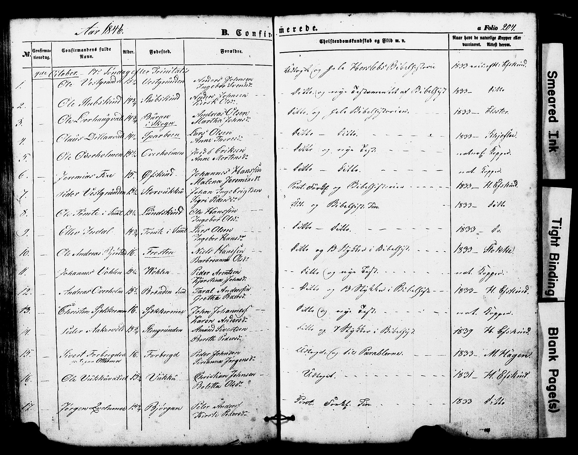Ministerialprotokoller, klokkerbøker og fødselsregistre - Nord-Trøndelag, SAT/A-1458/724/L0268: Parish register (copy) no. 724C04, 1846-1878, p. 204