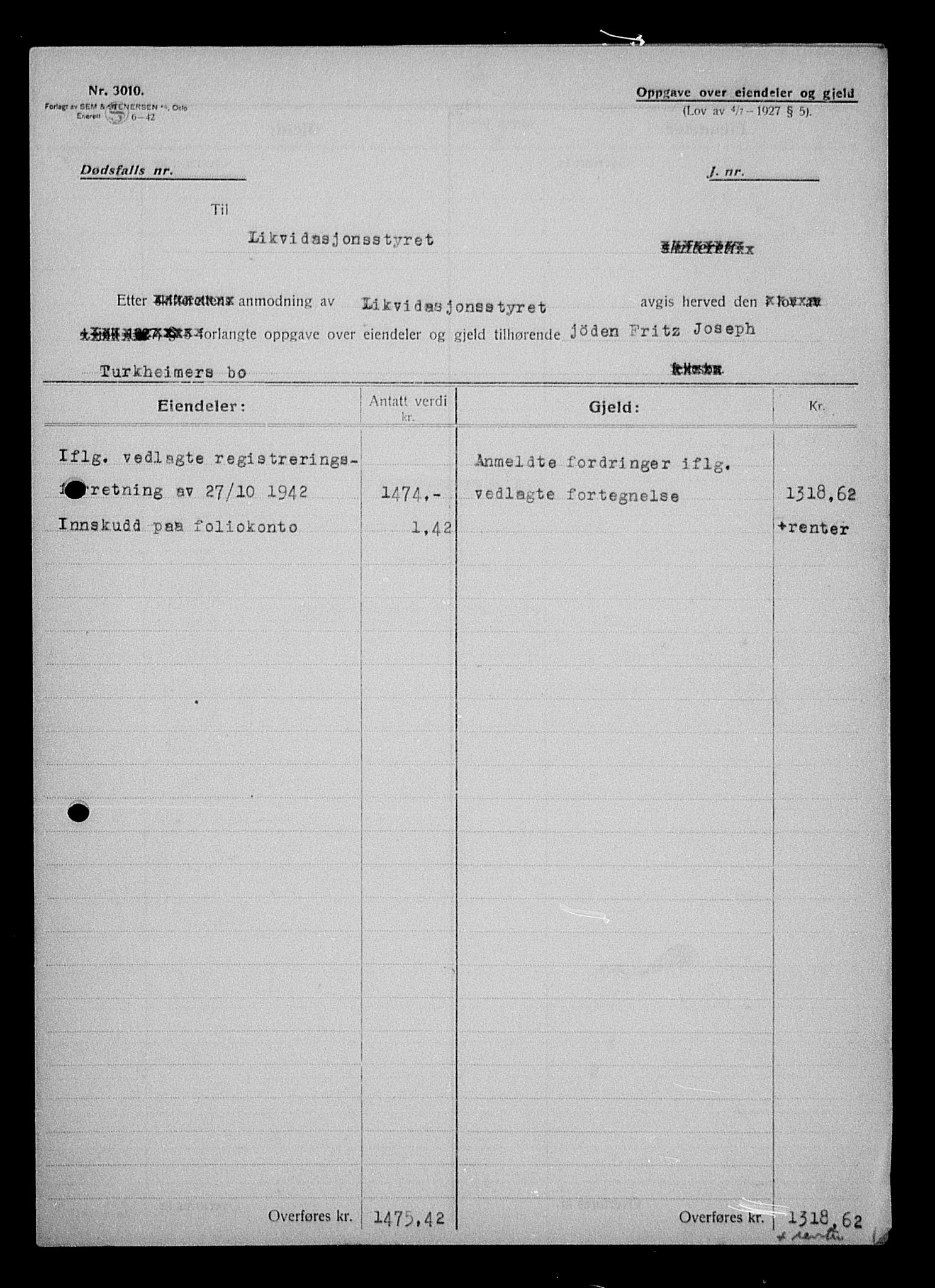 Justisdepartementet, Tilbakeføringskontoret for inndratte formuer, AV/RA-S-1564/H/Hc/Hcd/L1008: --, 1945-1947, p. 351