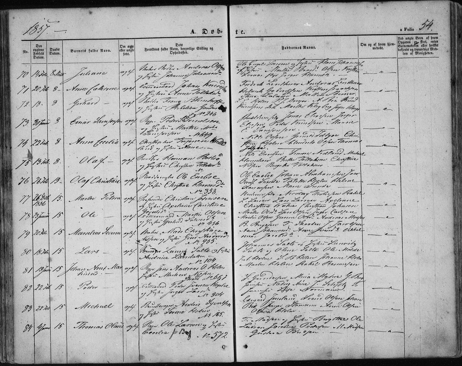 Domkirken sokneprestkontor, SAST/A-101812/001/30/30BA/L0017: Parish register (official) no. A 16, 1855-1867, p. 54