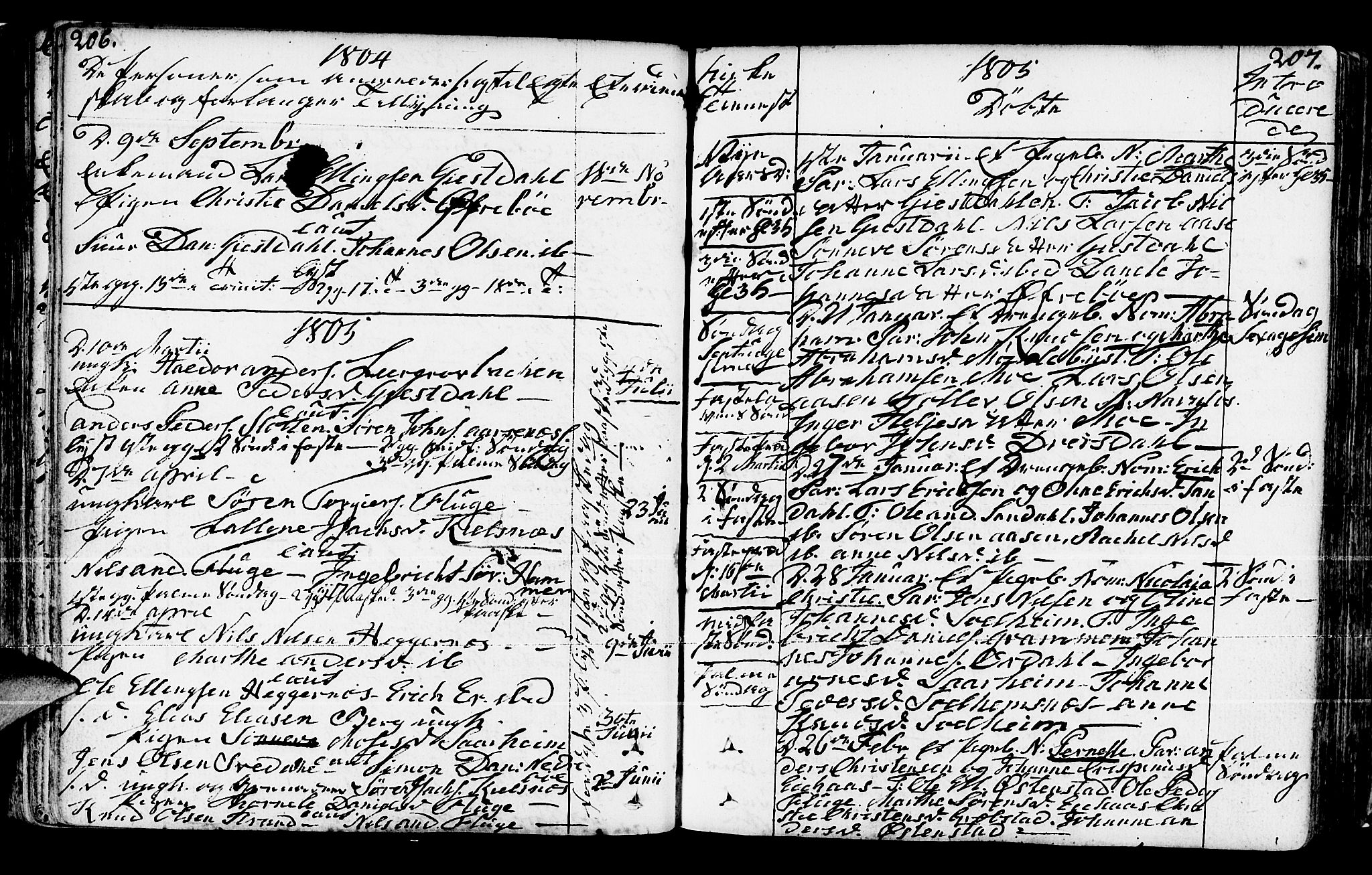 Jølster sokneprestembete, SAB/A-80701/H/Haa/Haaa/L0005: Parish register (official) no. A 5, 1790-1821, p. 206-207