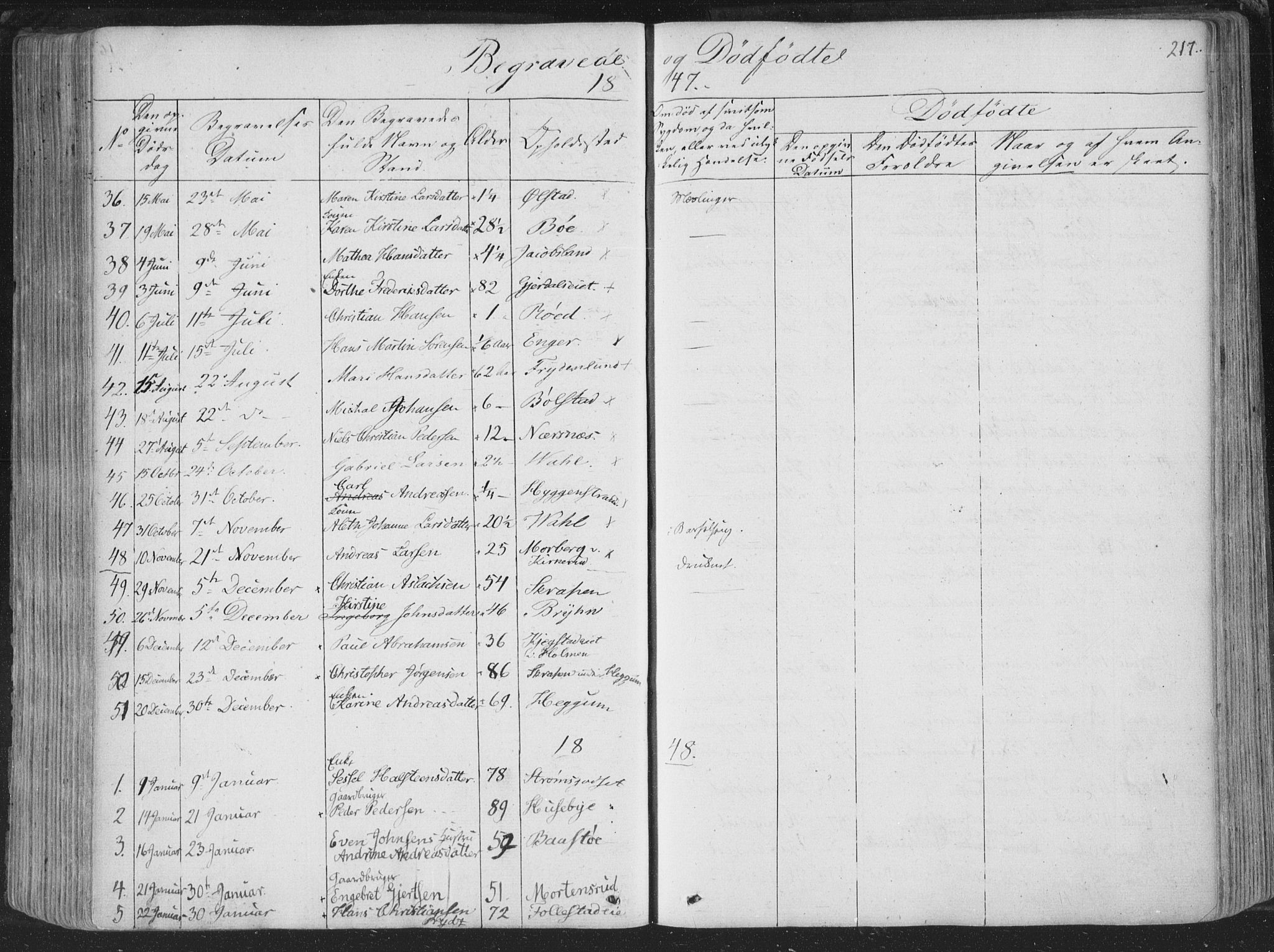 Røyken kirkebøker, SAKO/A-241/F/Fa/L0005: Parish register (official) no. 5, 1833-1856, p. 217