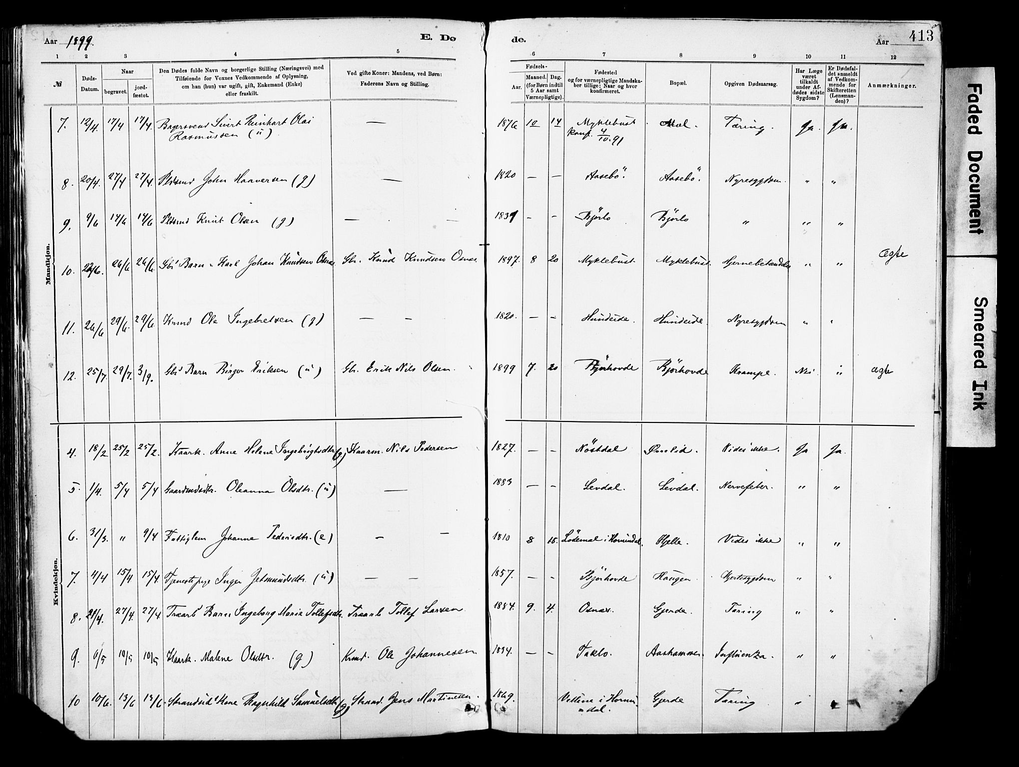 Eid sokneprestembete, AV/SAB-A-82301/H/Haa/Haab/L0001: Parish register (official) no. B 1, 1879-1906, p. 413