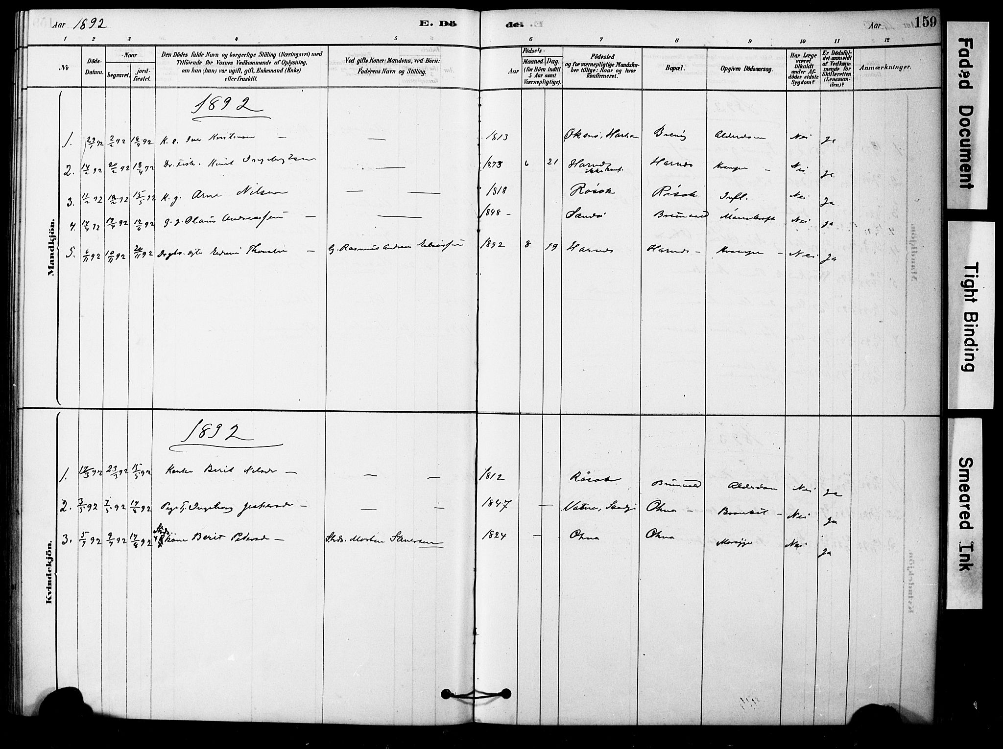 Ministerialprotokoller, klokkerbøker og fødselsregistre - Møre og Romsdal, AV/SAT-A-1454/561/L0729: Parish register (official) no. 561A03, 1878-1900, p. 159