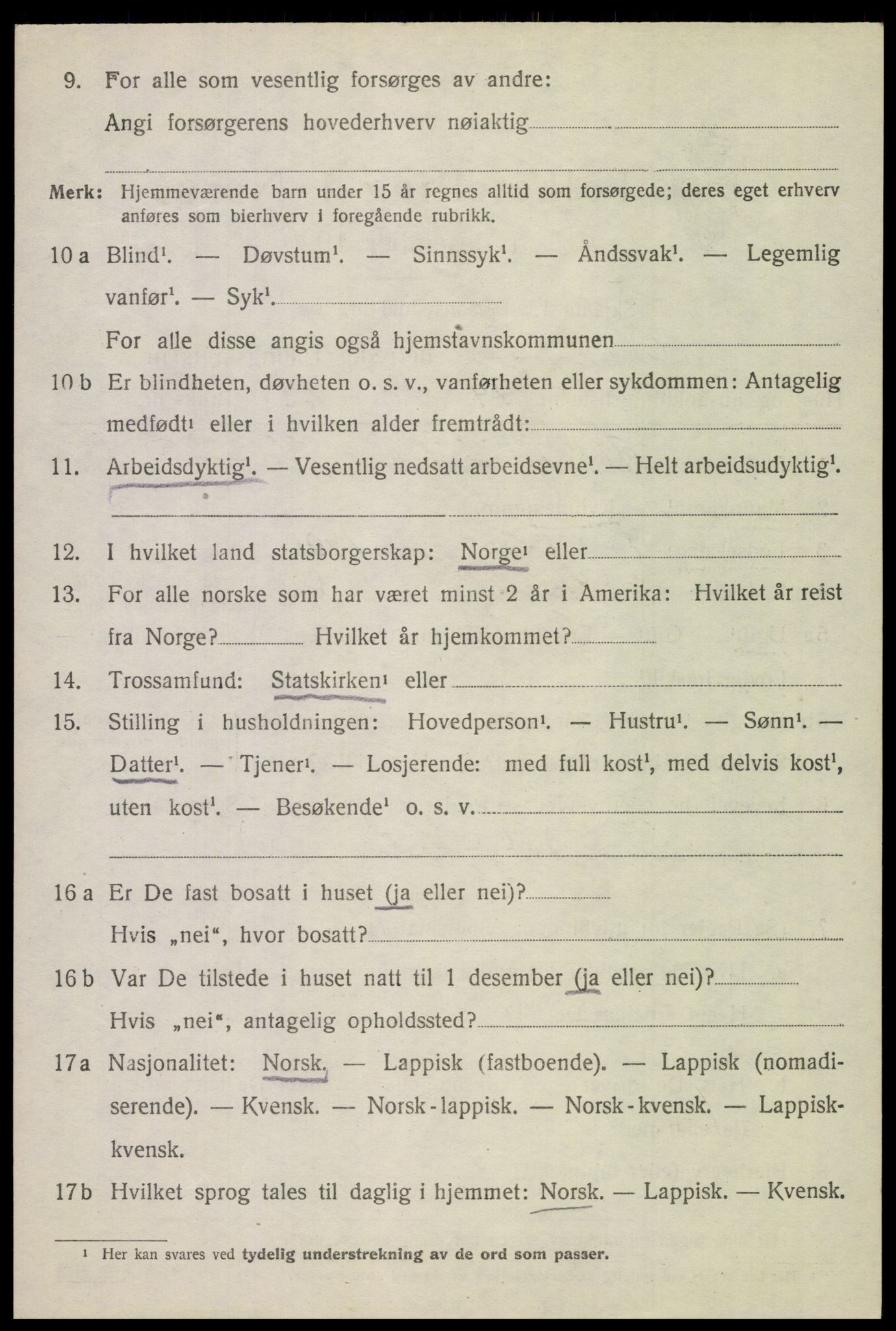 SAT, 1920 census for Skjerstad, 1920, p. 2138