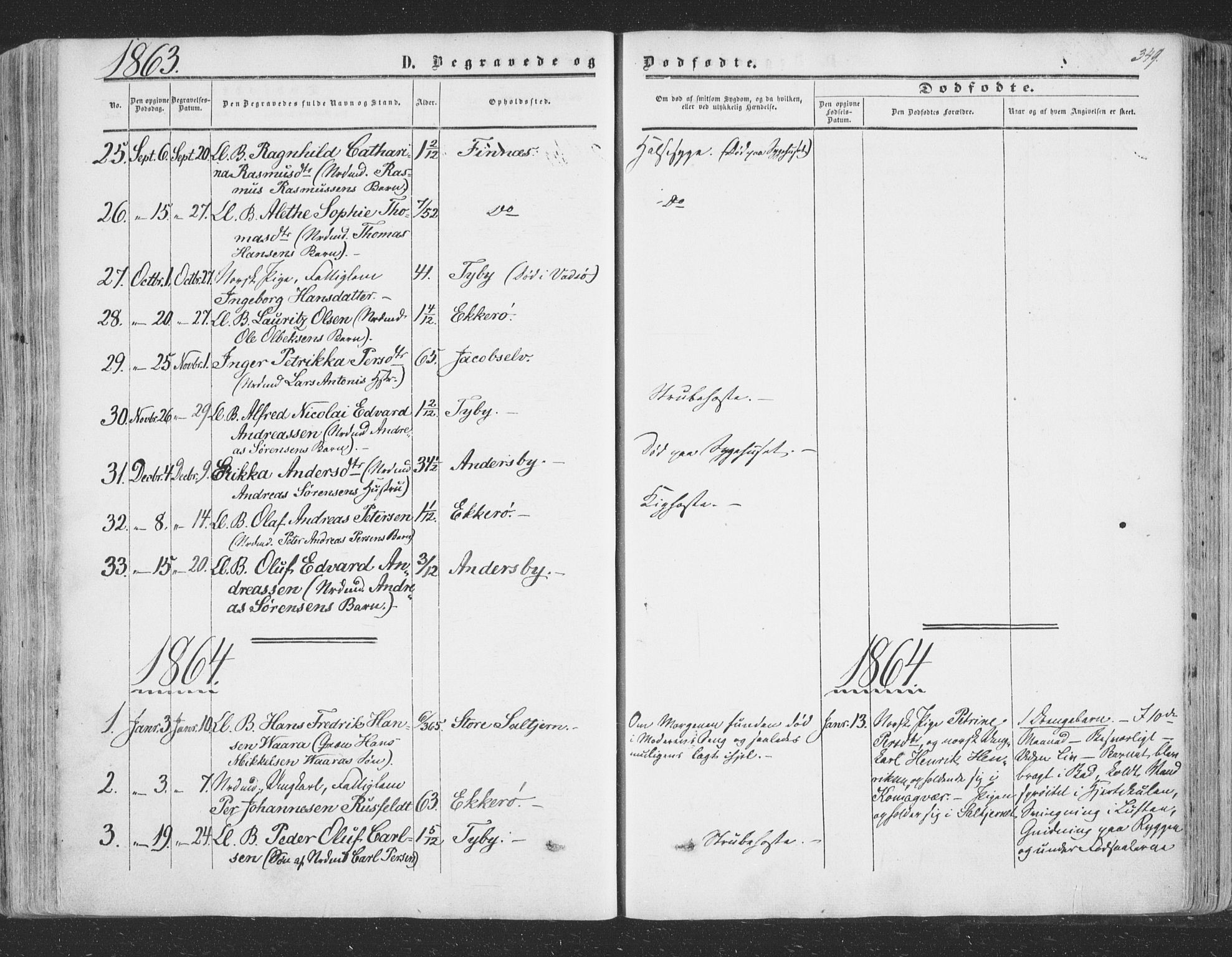Vadsø sokneprestkontor, SATØ/S-1325/H/Ha/L0004kirke: Parish register (official) no. 4, 1854-1880, p. 349