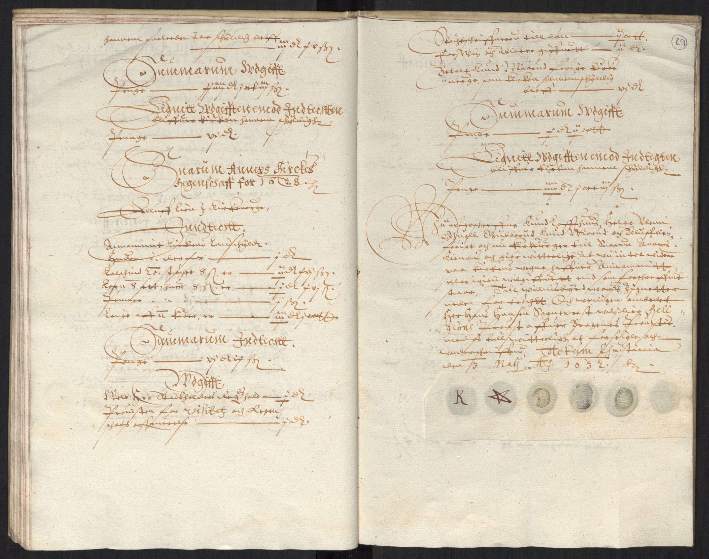 Rentekammeret inntil 1814, Reviderte regnskaper, Kirkeregnskap, RA/EA-4067/Ra/L0004/0004: Kirkeregnskap / Noen resterende kirkeregnskaper for Oslo stift i Jens Juels tid, 1615-1628, p. 28b-29a