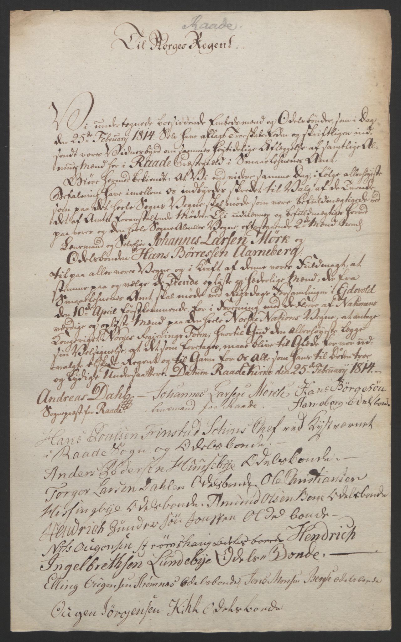 Statsrådssekretariatet, RA/S-1001/D/Db/L0007: Fullmakter for Eidsvollsrepresentantene i 1814. , 1814, p. 159
