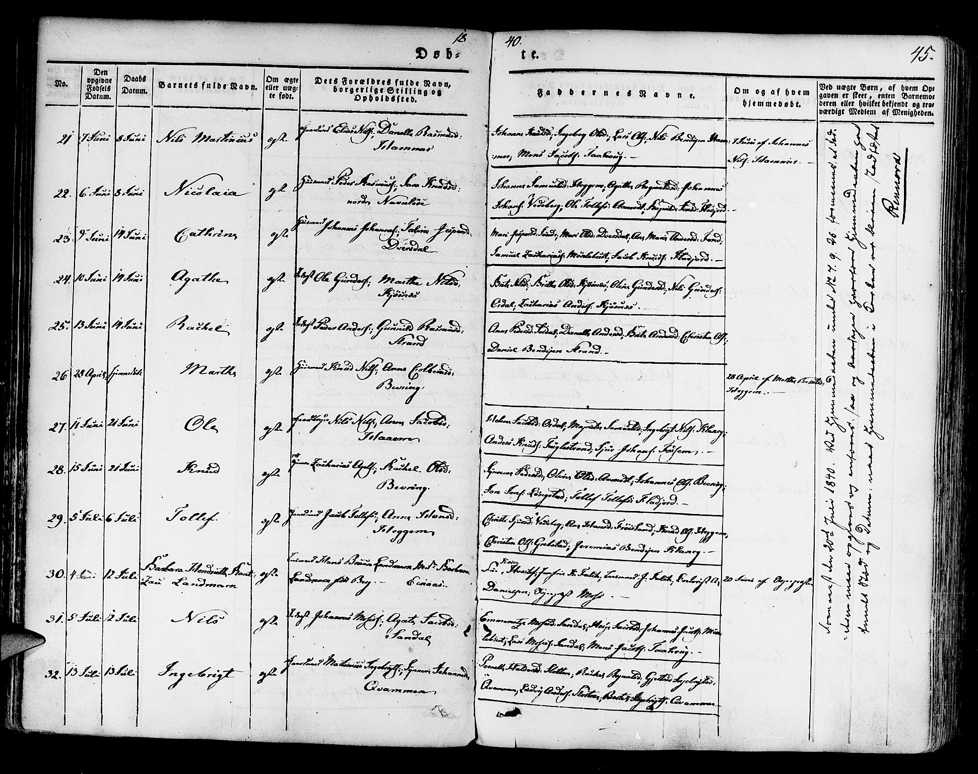 Jølster sokneprestembete, AV/SAB-A-80701/H/Haa/Haaa/L0009: Parish register (official) no. A 9, 1833-1848, p. 45