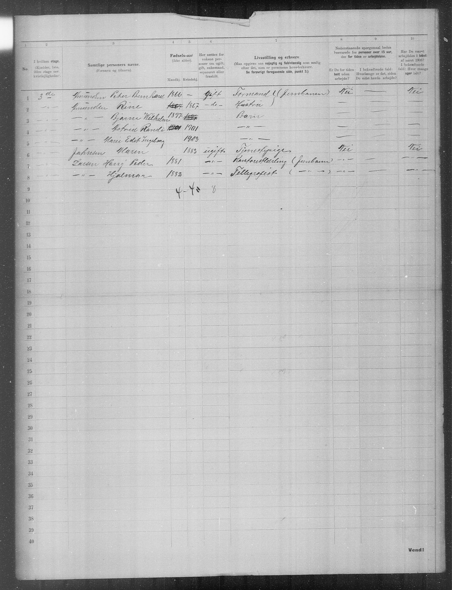 OBA, Municipal Census 1903 for Kristiania, 1903, p. 23557