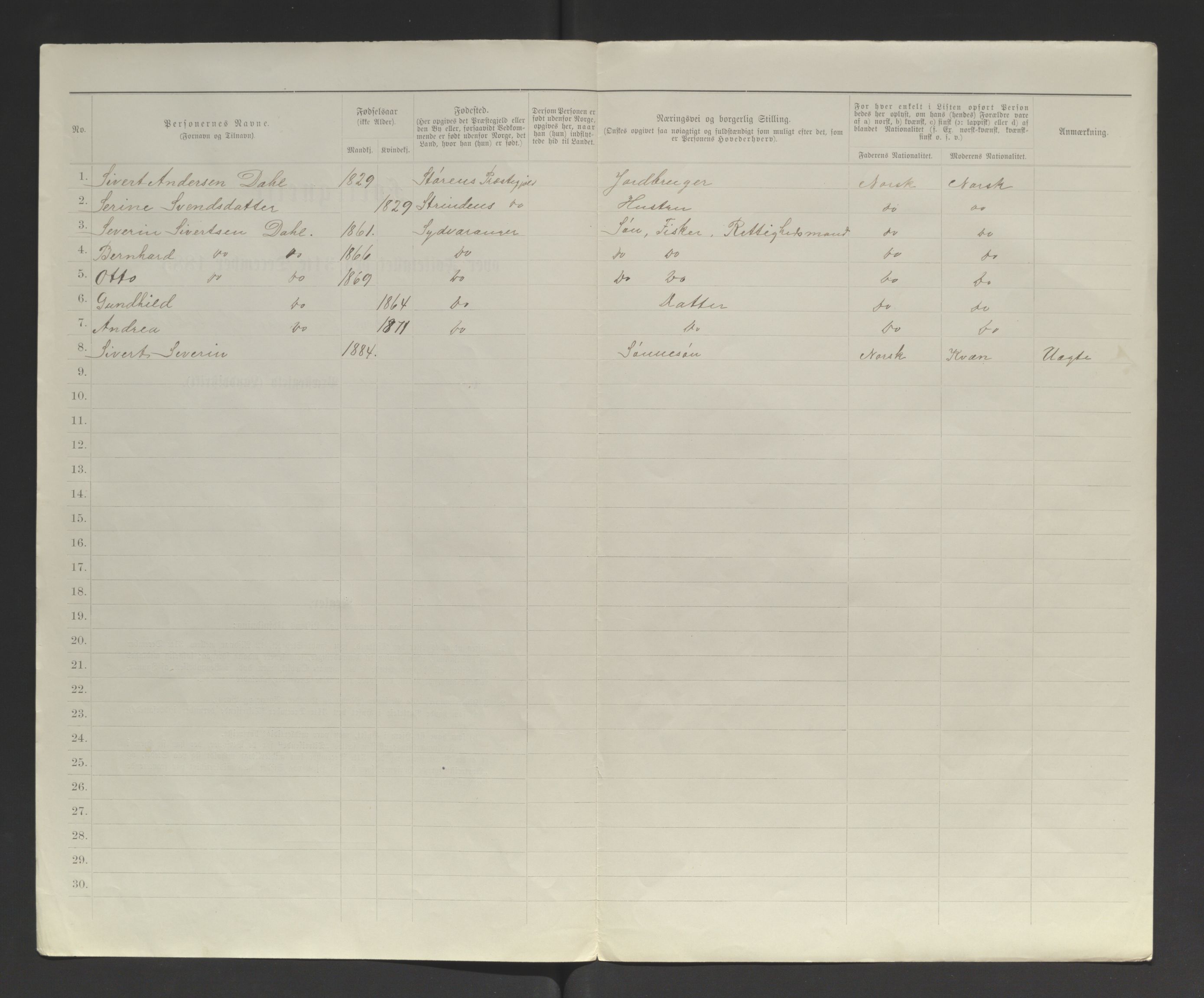 SATØ, 1885 census for 2030 Sør-Varanger, 1885, p. 4b