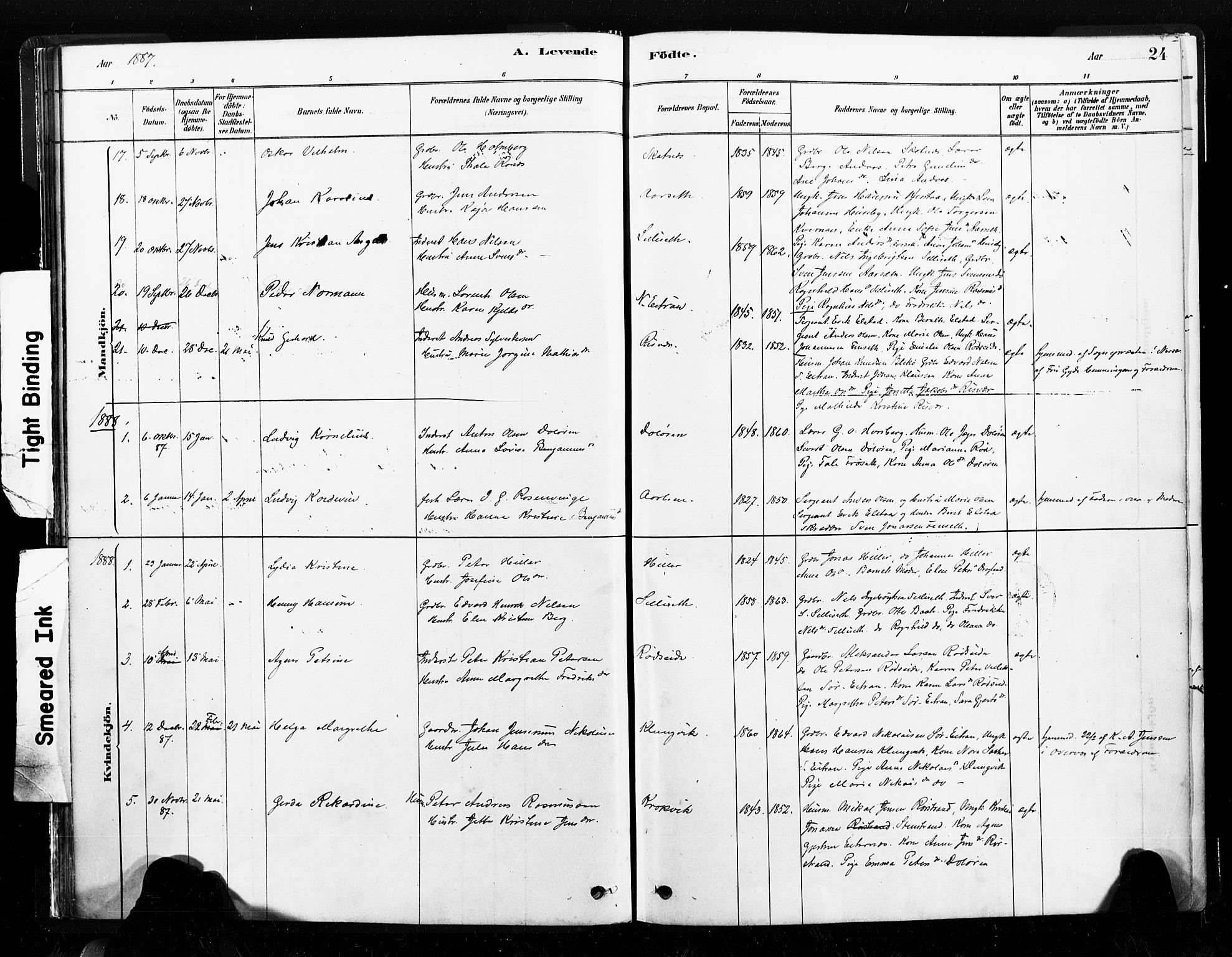 Ministerialprotokoller, klokkerbøker og fødselsregistre - Nord-Trøndelag, SAT/A-1458/789/L0705: Parish register (official) no. 789A01, 1878-1910, p. 24