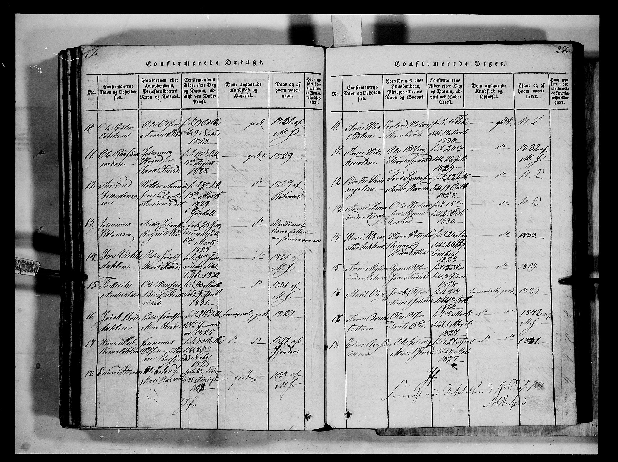 Fron prestekontor, SAH/PREST-078/H/Ha/Hab/L0002: Parish register (copy) no. 2, 1816-1850, p. 266