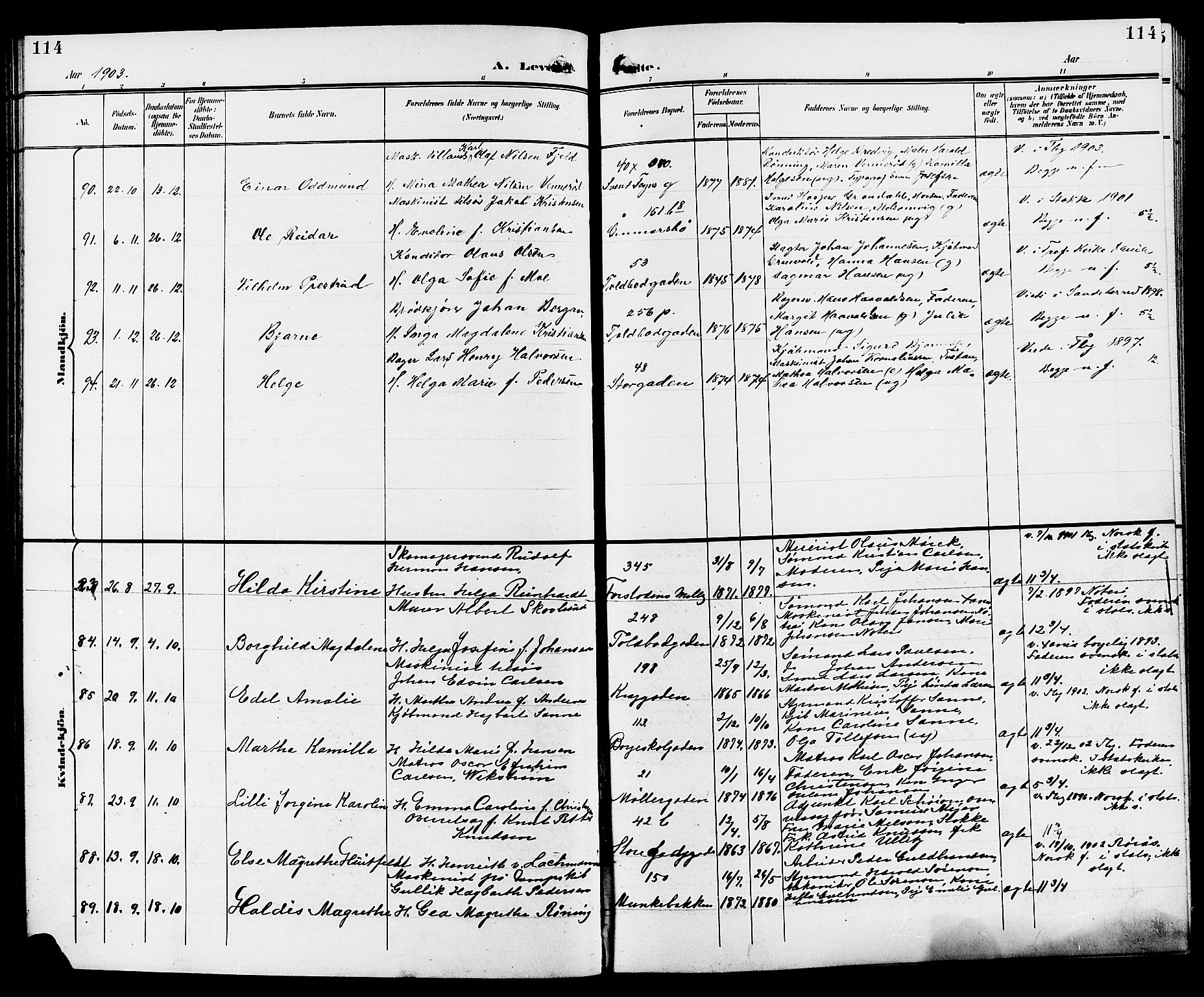 Tønsberg kirkebøker, AV/SAKO-A-330/G/Ga/L0007: Parish register (copy) no. 7, 1896-1904, p. 114