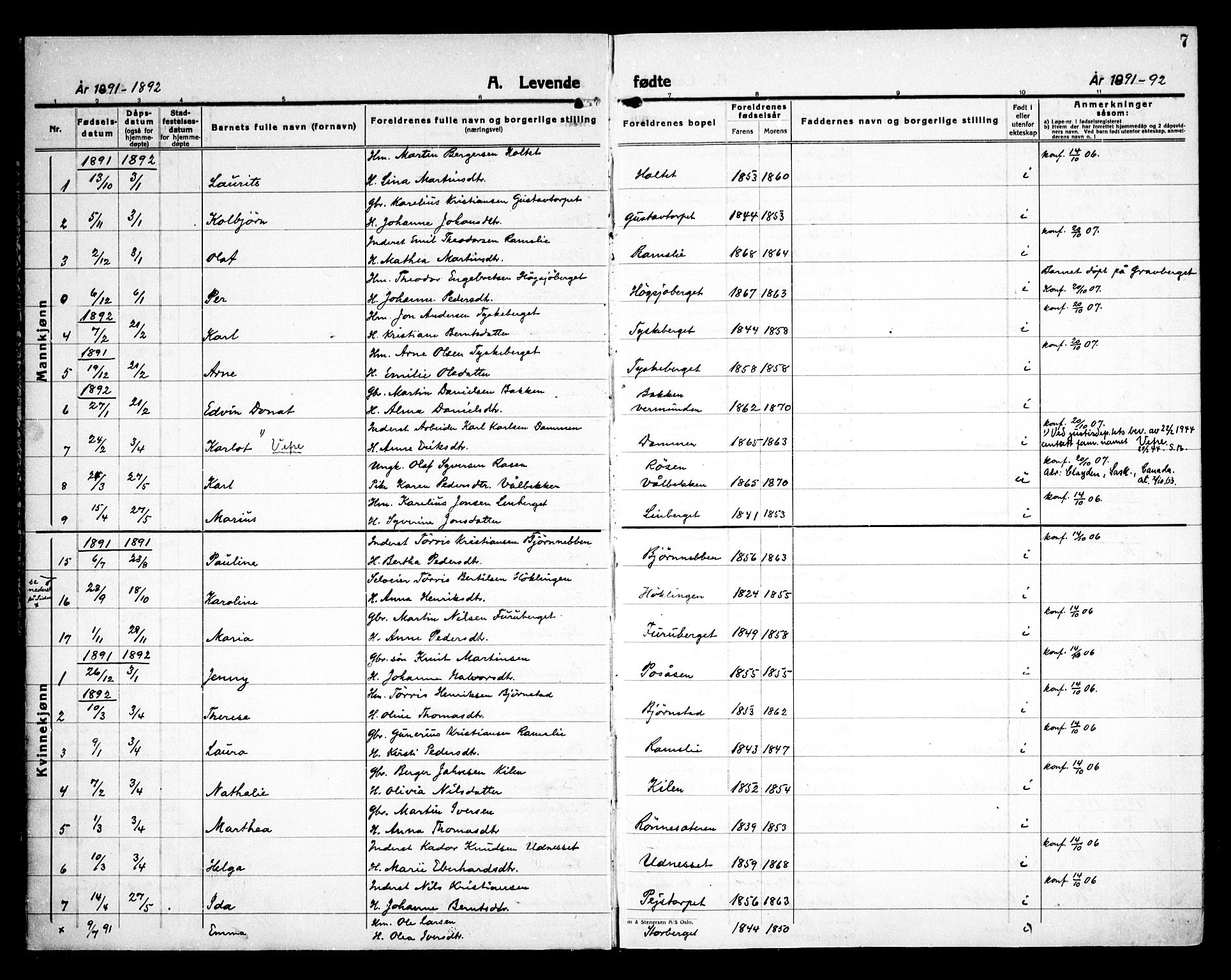 Åsnes prestekontor, AV/SAH-PREST-042/H/Ha/Haa/L0000E: Parish register (official) no. 0C, 1890-1929, p. 7