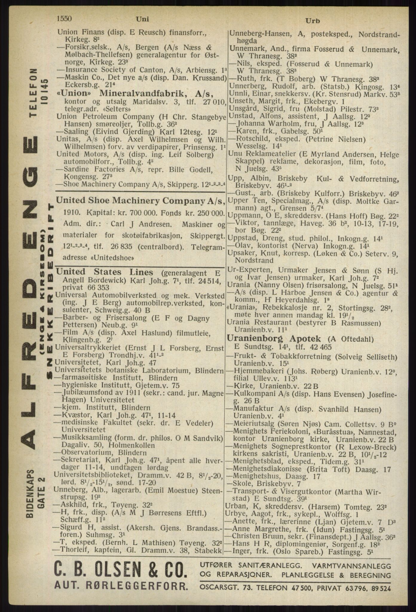 Kristiania/Oslo adressebok, PUBL/-, 1937, p. 1550