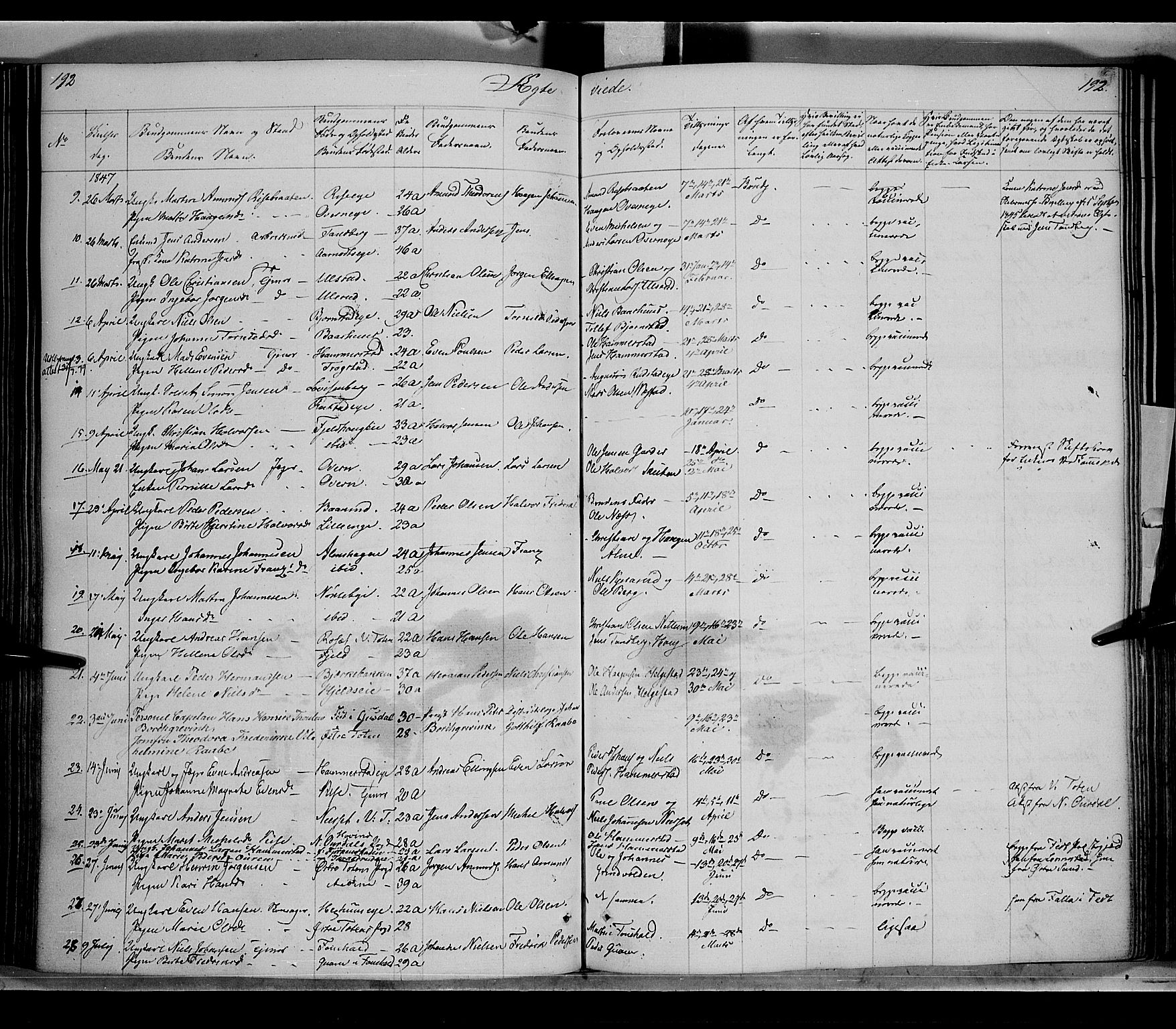 Østre Toten prestekontor, SAH/PREST-104/H/Ha/Haa/L0002: Parish register (official) no. 2, 1840-1847, p. 192
