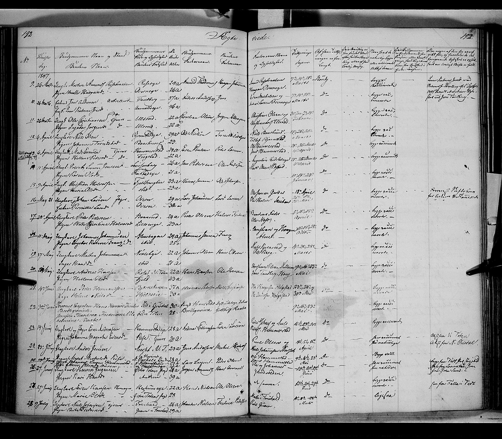Østre Toten prestekontor, AV/SAH-PREST-104/H/Ha/Haa/L0002: Parish register (official) no. 2, 1840-1847, p. 192