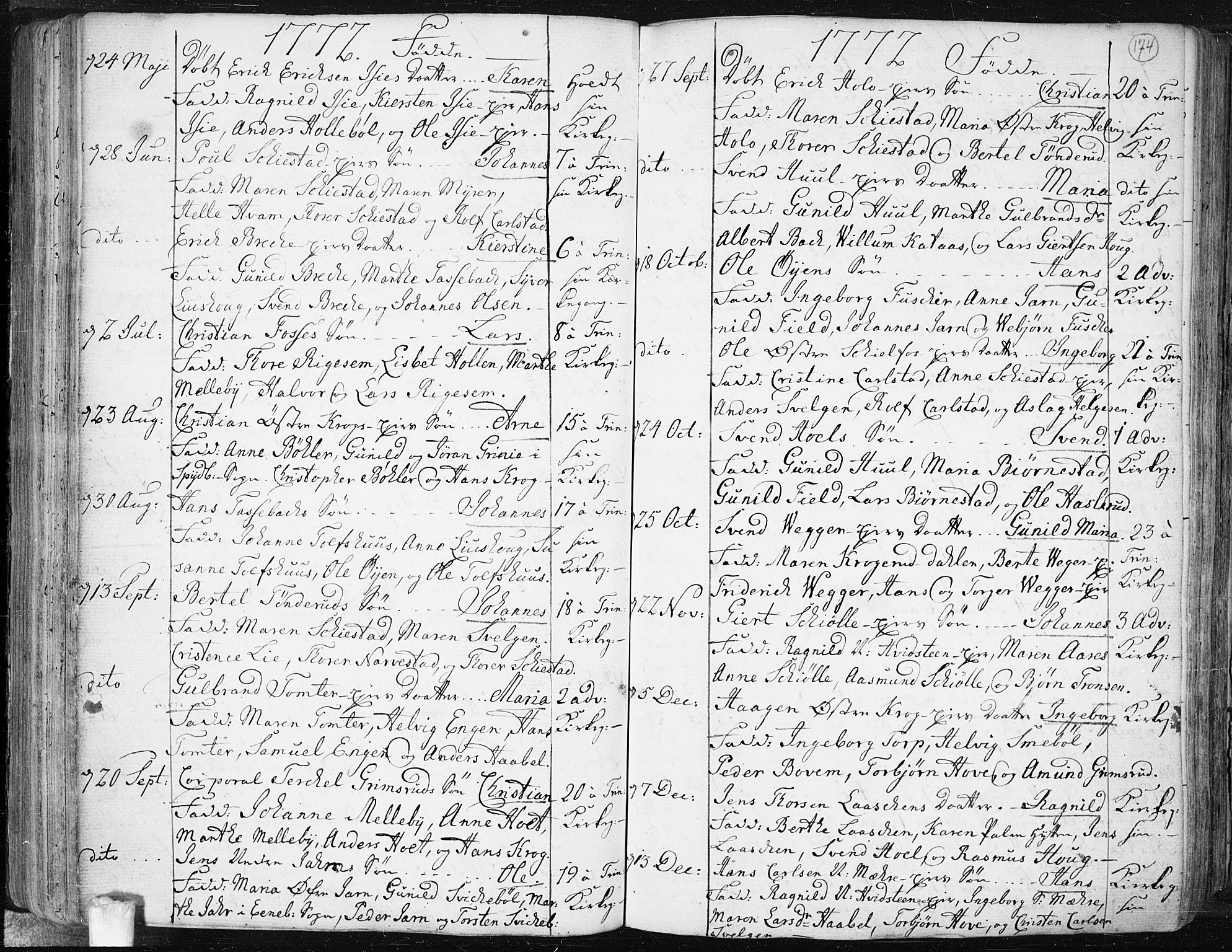 Hobøl prestekontor Kirkebøker, AV/SAO-A-2002/F/Fa/L0001: Parish register (official) no. I 1, 1733-1814, p. 174