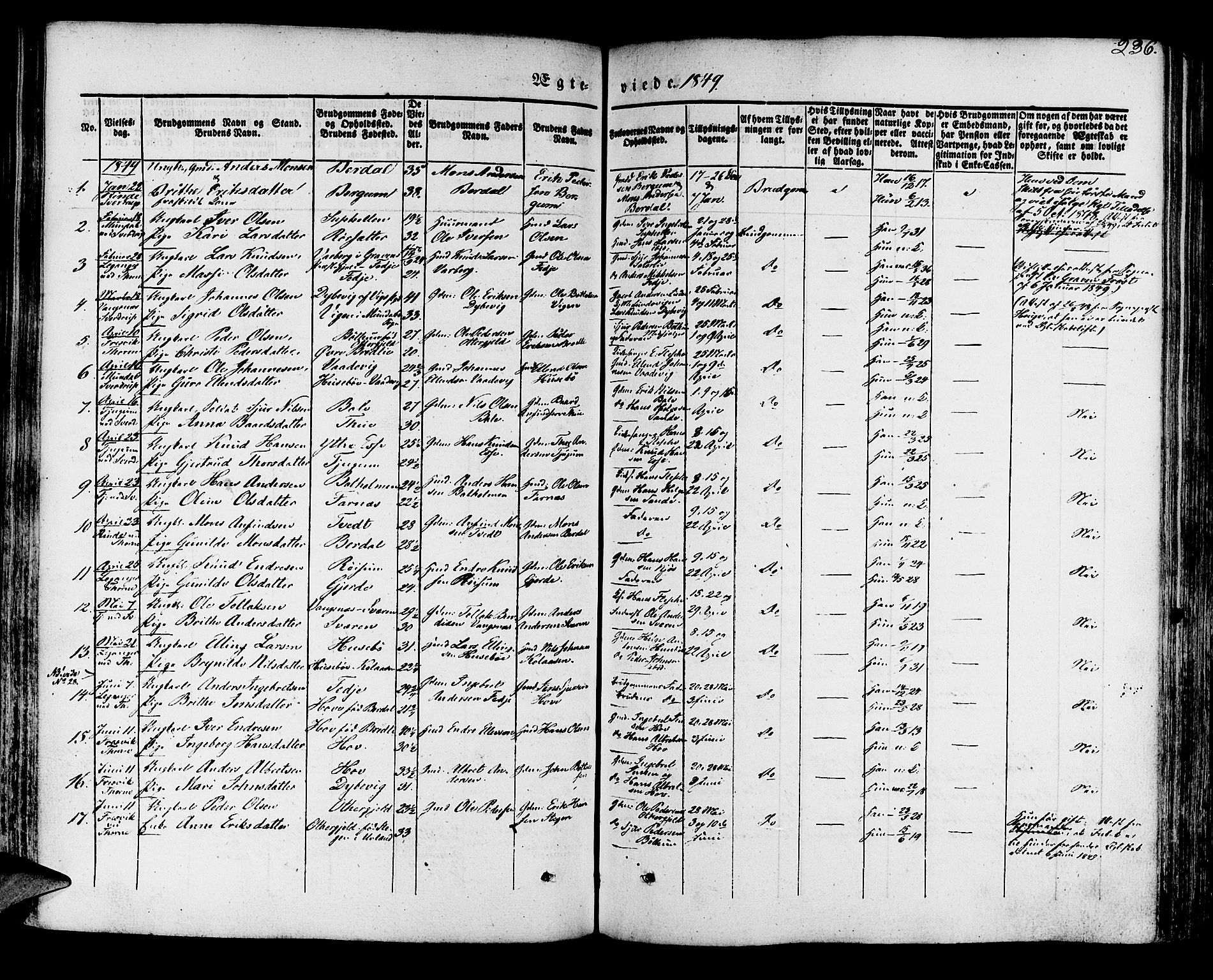 Leikanger sokneprestembete, SAB/A-81001: Parish register (official) no. A 7, 1838-1851, p. 236