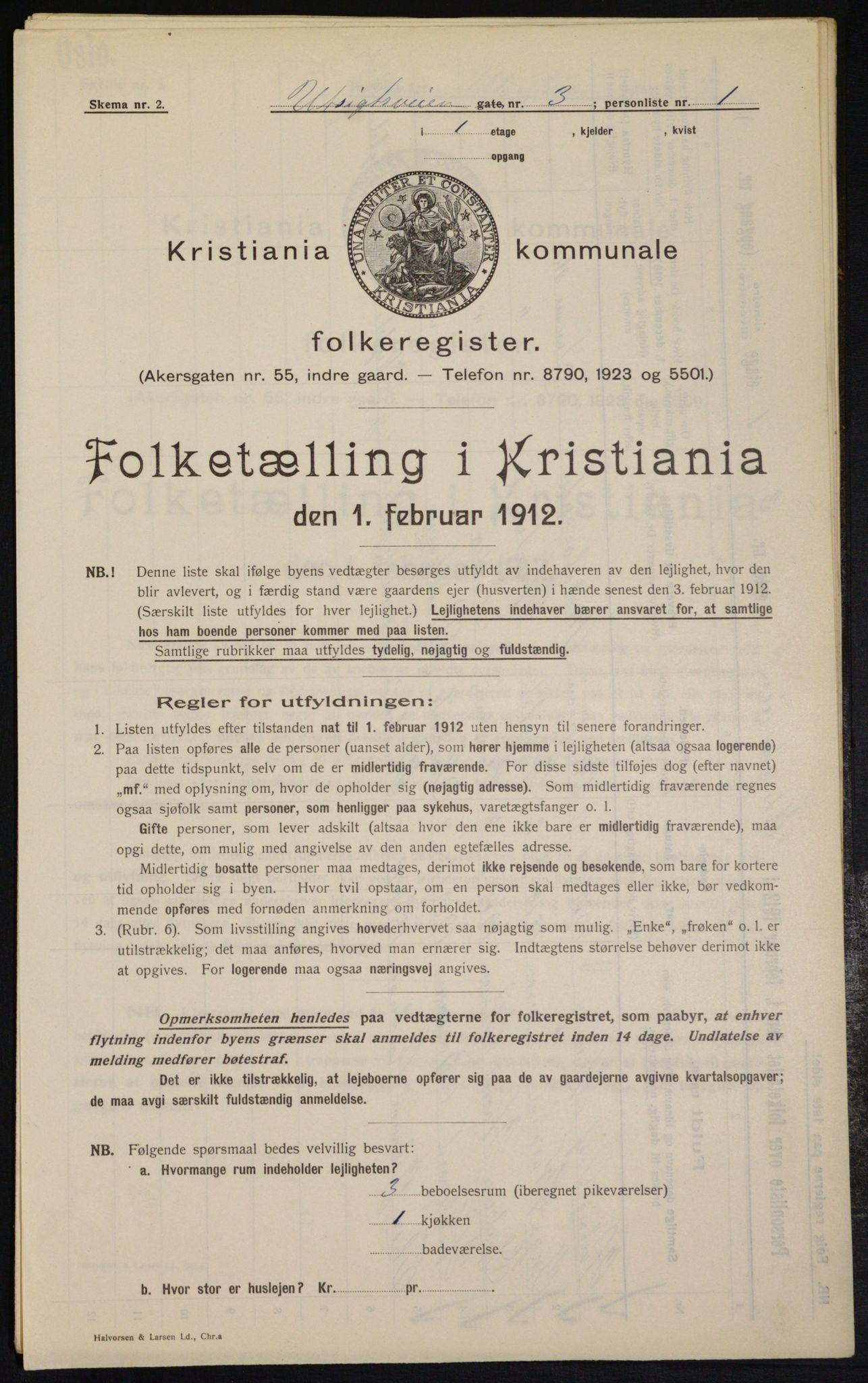 OBA, Municipal Census 1912 for Kristiania, 1912, p. 121340