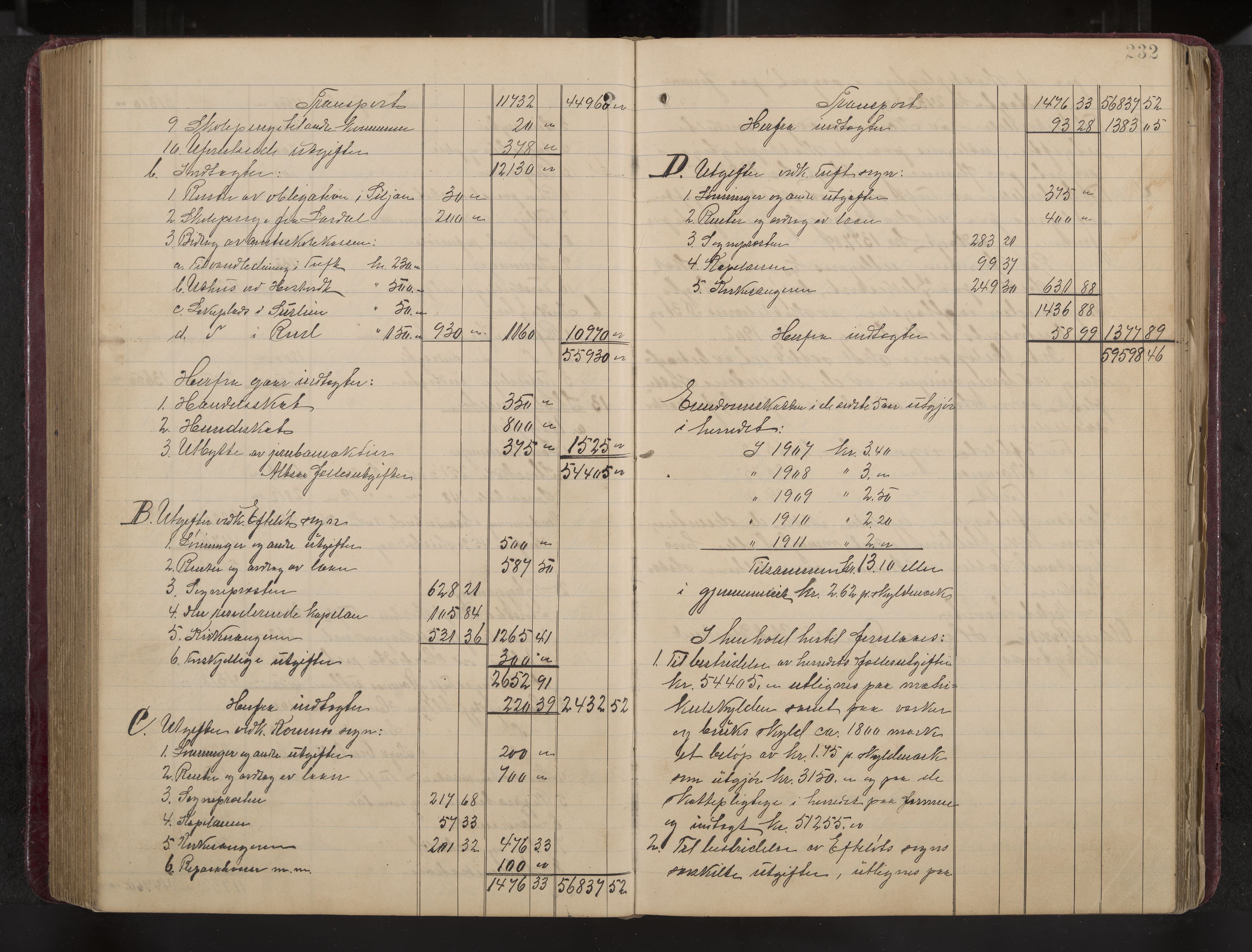 Ytre Sandsvær formannskap og sentraladministrasjon, IKAK/0629021/A/Aa/L0001: Møtebok med register, 1902-1919, p. 232