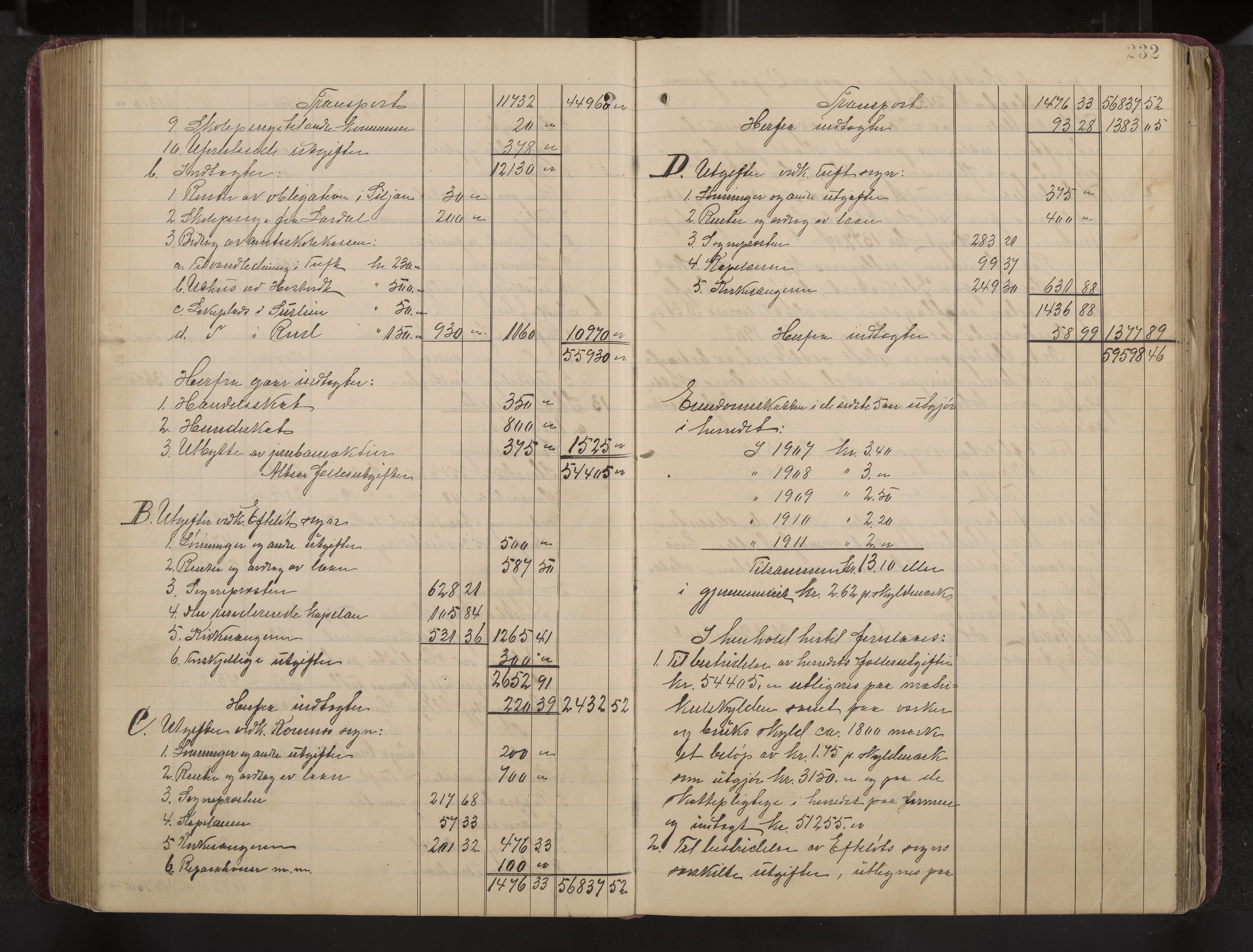 Ytre Sandsvær formannskap og sentraladministrasjon, IKAK/0629021/A/Aa/L0001: Møtebok med register, 1902-1919, p. 232