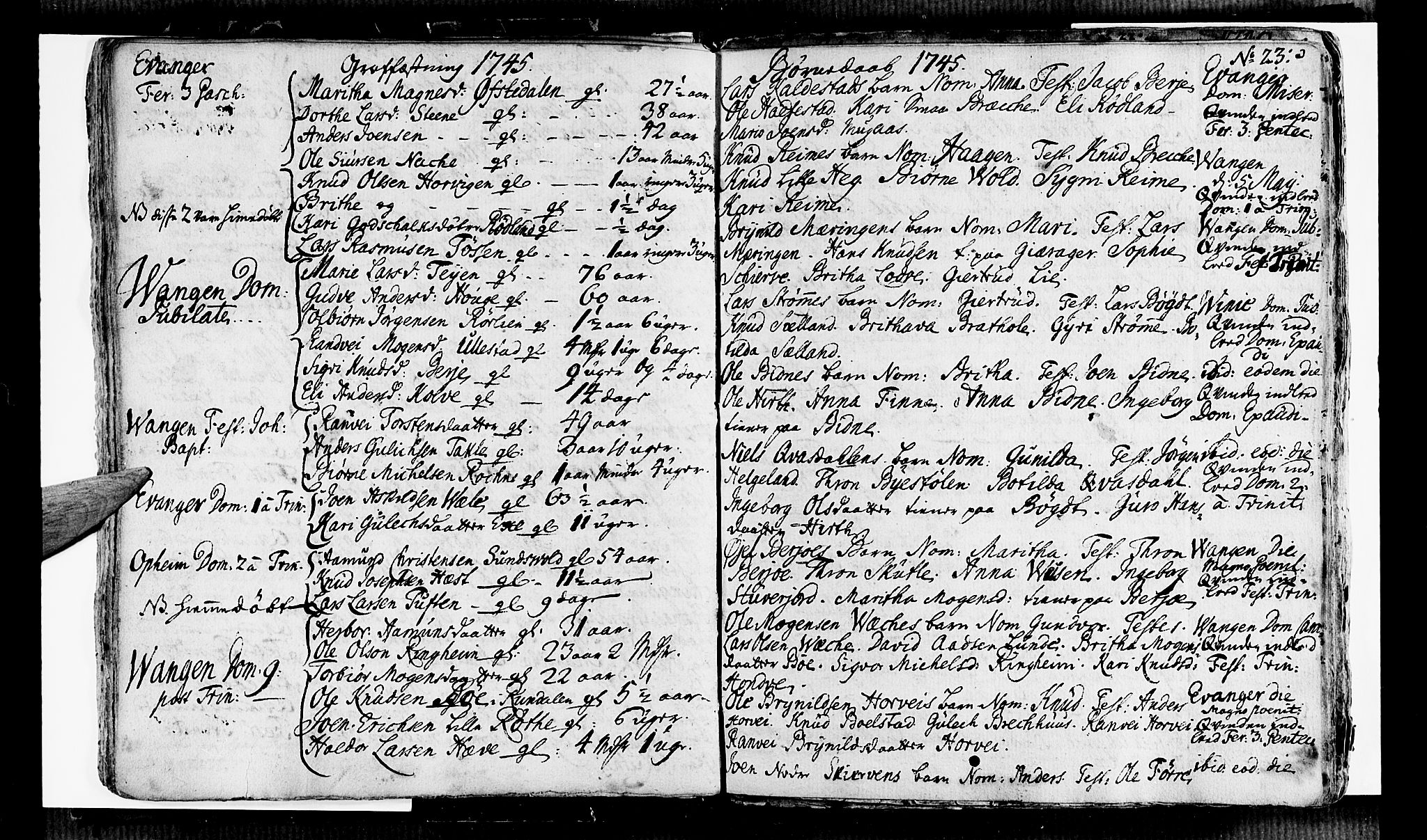 Voss sokneprestembete, AV/SAB-A-79001/H/Haa: Parish register (official) no. A 6, 1744-1752, p. 23