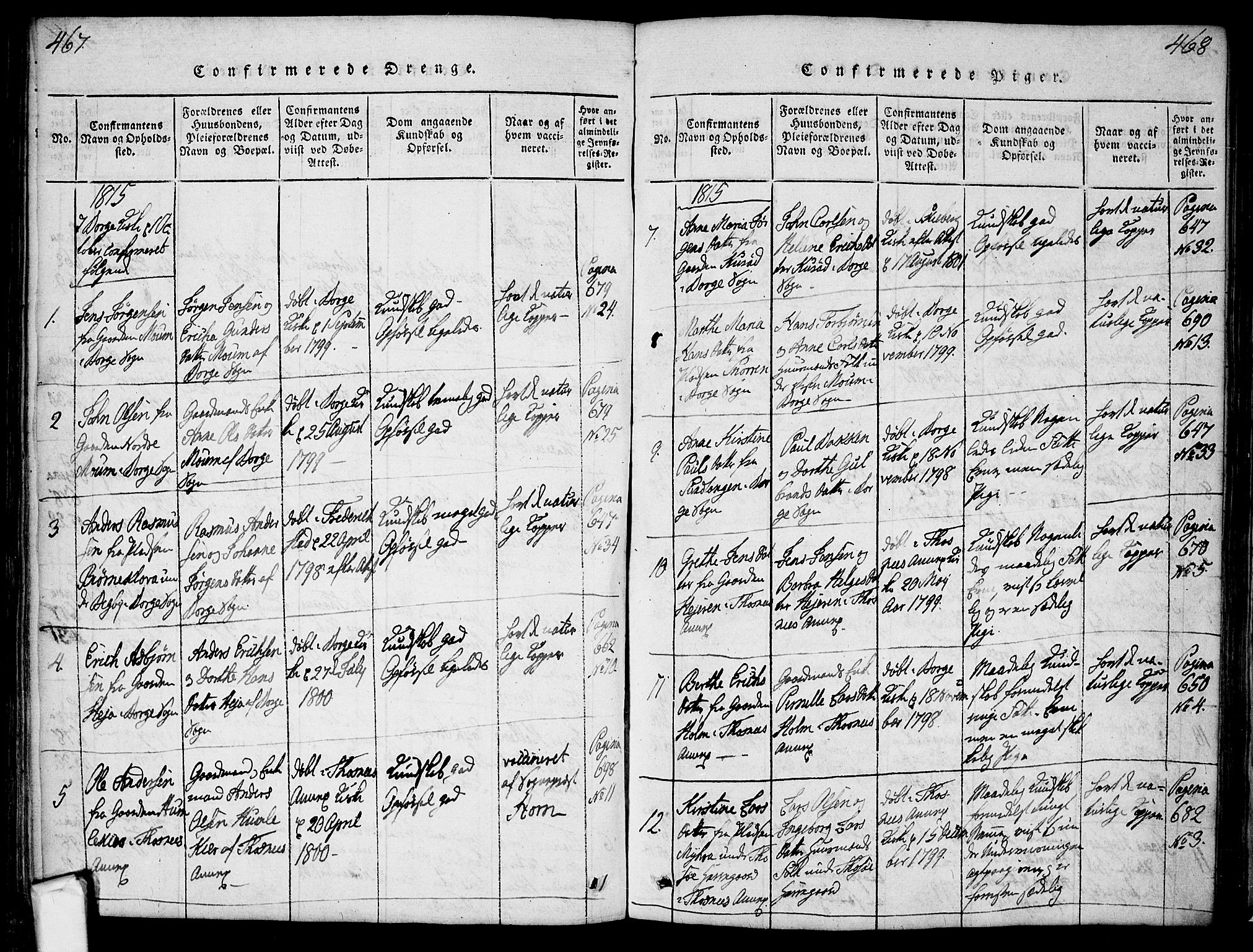 Borge prestekontor Kirkebøker, SAO/A-10903/F/Fa/L0003: Parish register (official) no. I 3, 1815-1836, p. 467-468