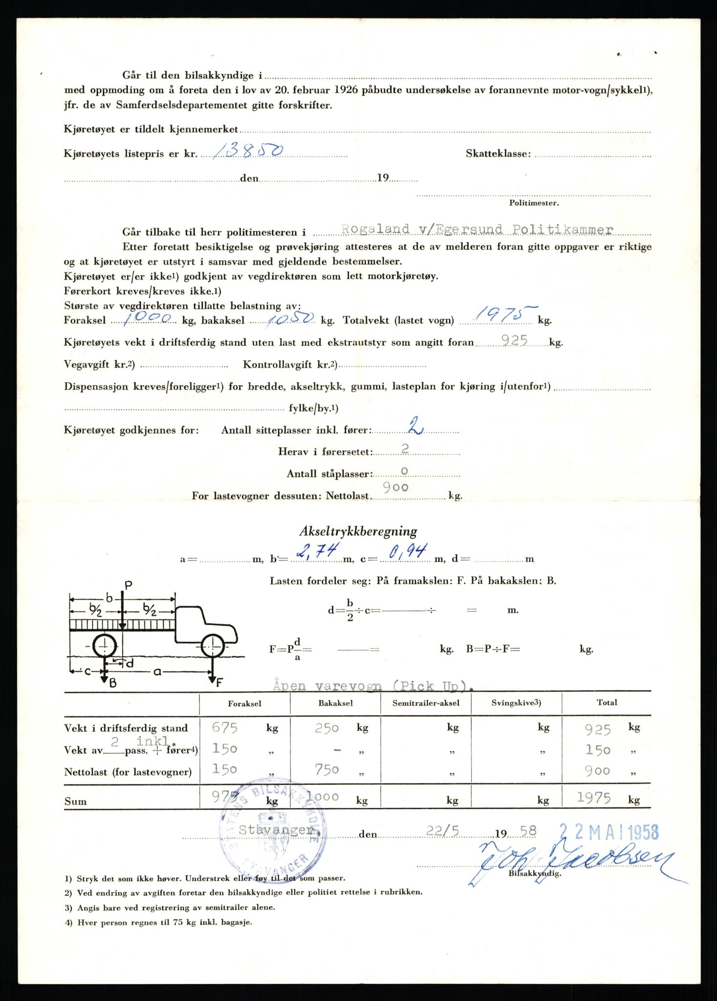 Stavanger trafikkstasjon, SAST/A-101942/0/F/L0039: L-22300 - L-22799, 1930-1971, p. 1146