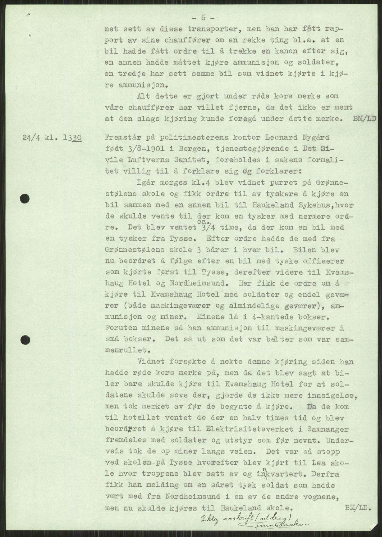 Forsvaret, Forsvarets krigshistoriske avdeling, AV/RA-RAFA-2017/Y/Ya/L0015: II-C-11-31 - Fylkesmenn.  Rapporter om krigsbegivenhetene 1940., 1940, p. 232