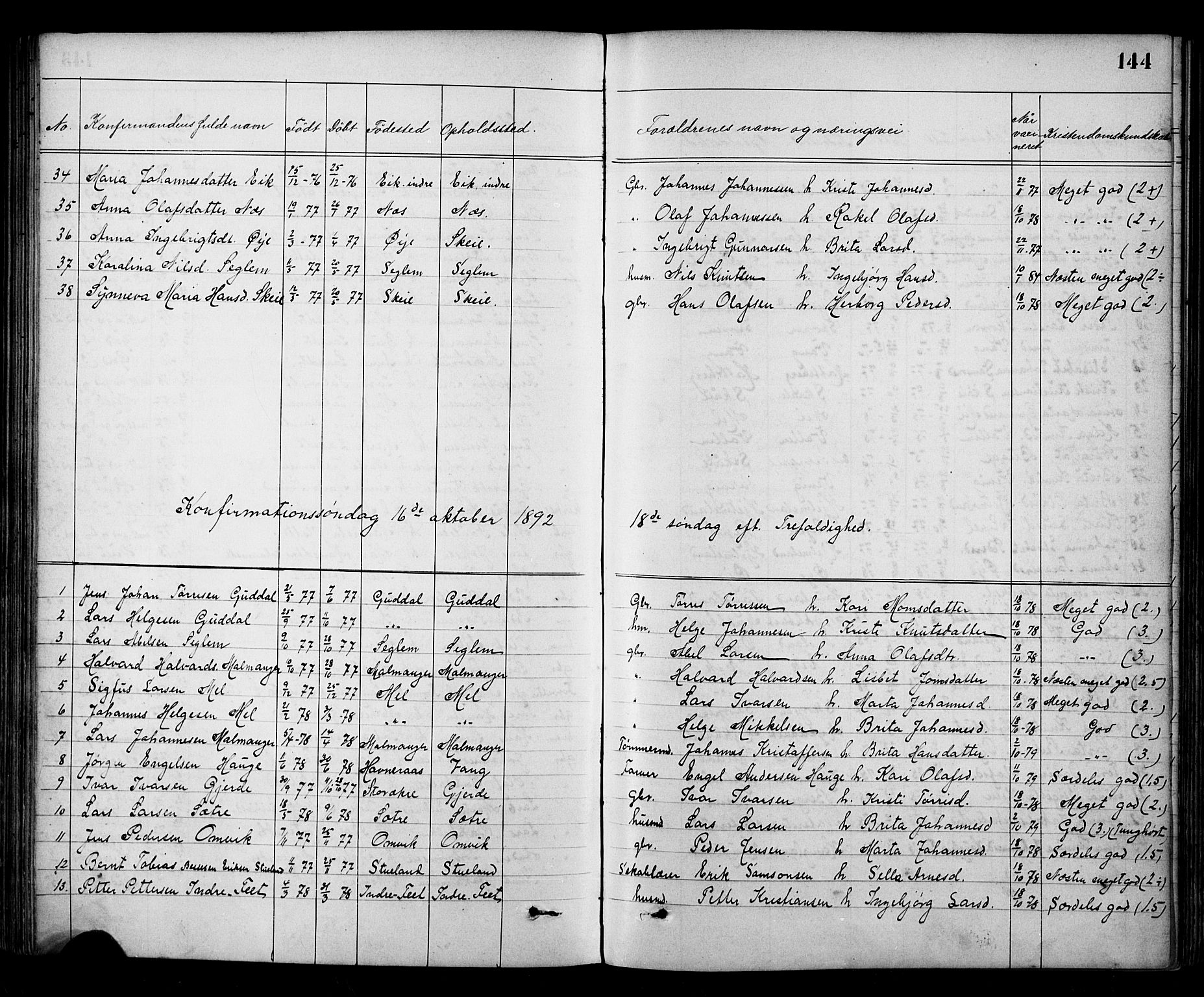 Kvinnherad sokneprestembete, SAB/A-76401/H/Hab: Parish register (copy) no. A 2, 1873-1900, p. 144