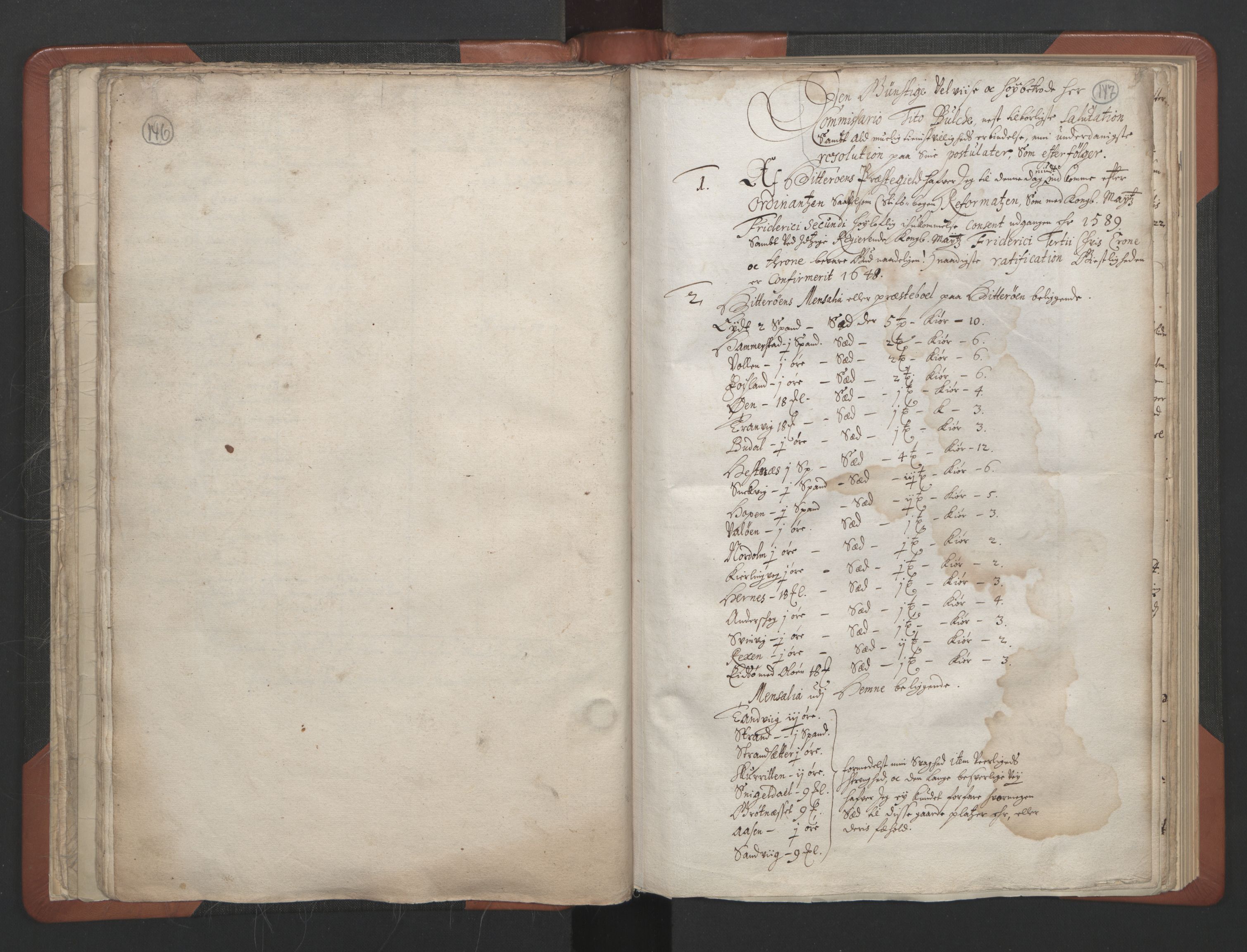 RA, Vicar's Census 1664-1666, no. 30: Fosen deanery, 1664-1666, p. 146-147