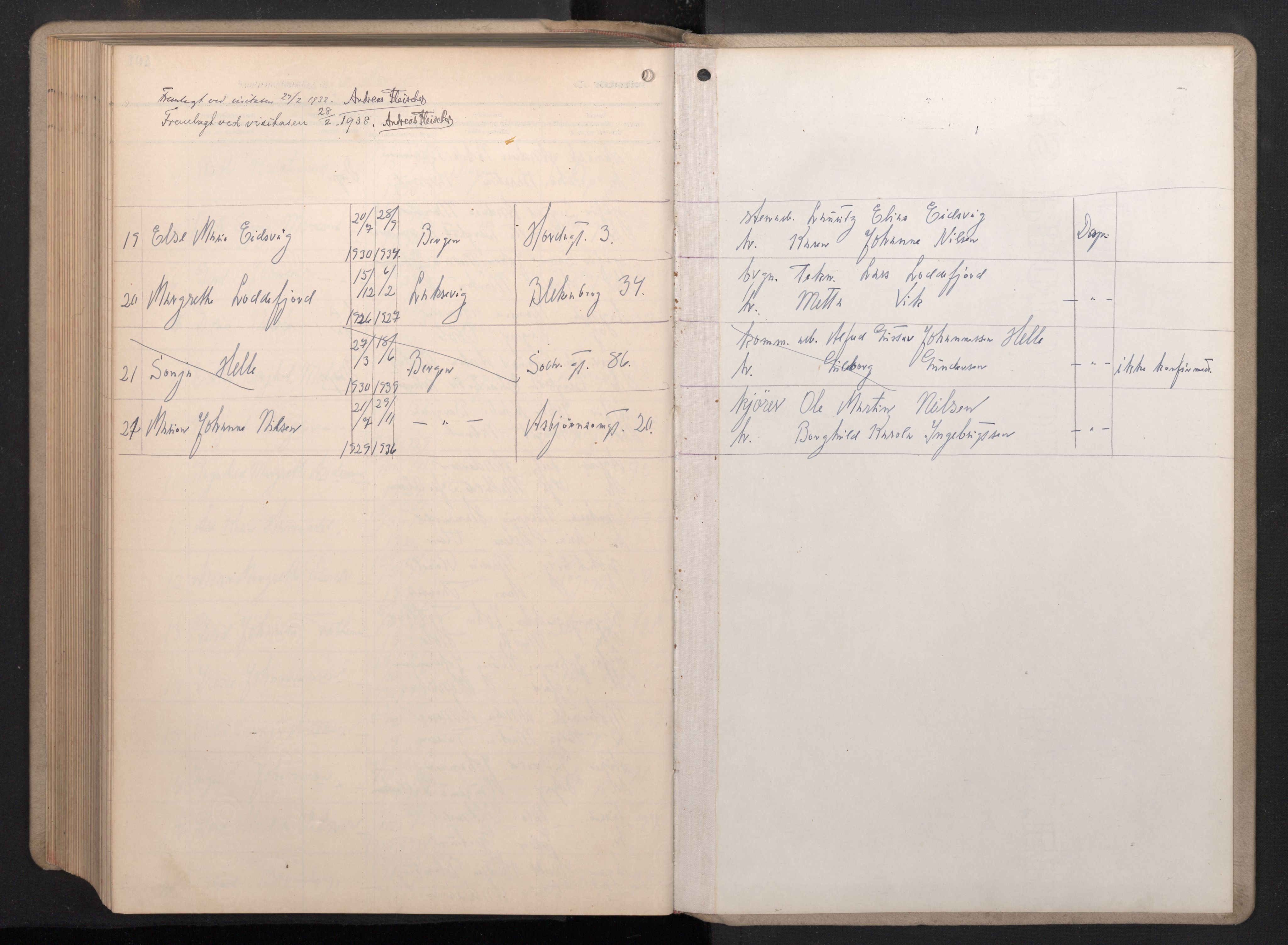Årstad Sokneprestembete, AV/SAB-A-79301/H/Hab/L0015: Parish register (copy) no. B 5, 1932-1945, p. 401b-402a