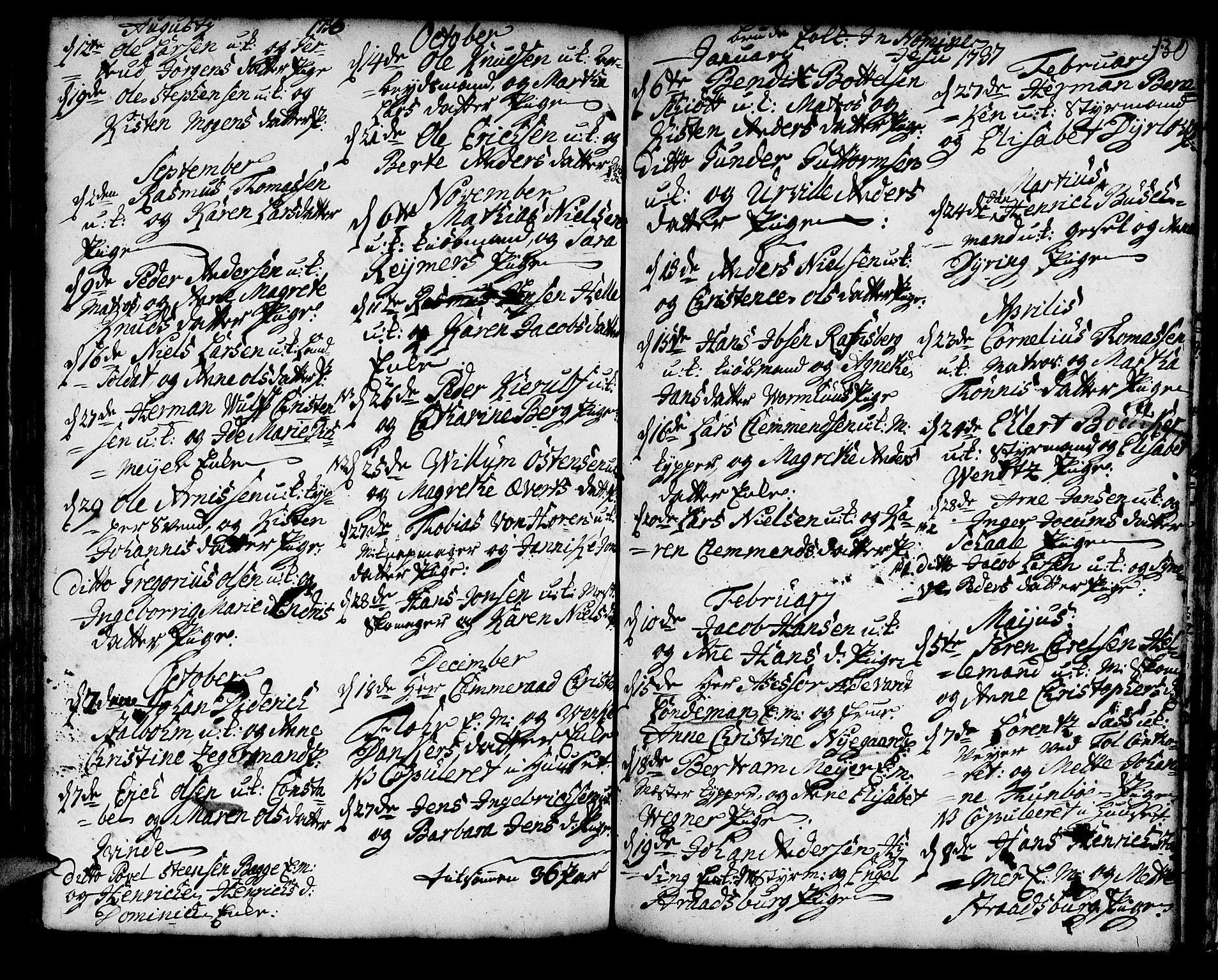 Korskirken sokneprestembete, SAB/A-76101/H/Haa/L0008: Parish register (official) no. A 8, 1698-1747, p. 130