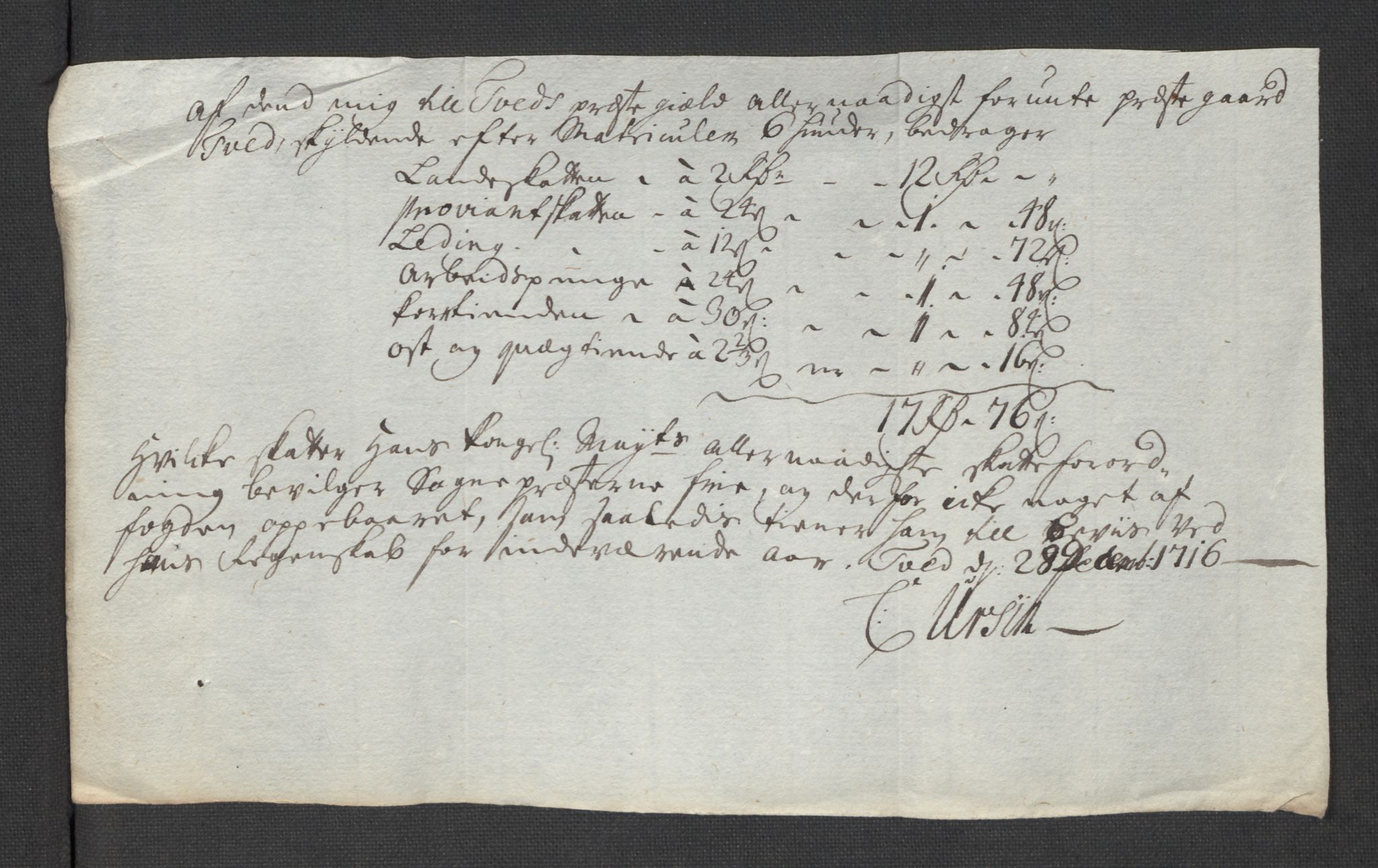 Rentekammeret inntil 1814, Reviderte regnskaper, Fogderegnskap, RA/EA-4092/R43/L2560: Fogderegnskap Lista og Mandal, 1716, p. 181