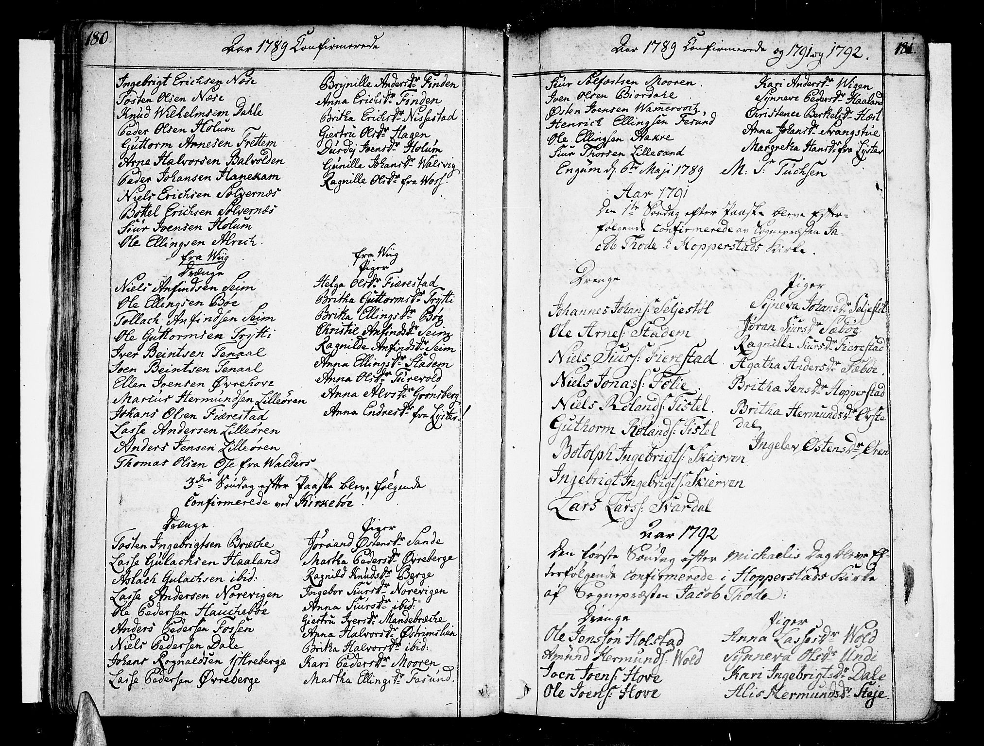 Vik sokneprestembete, SAB/A-81501: Parish register (official) no. A 5, 1787-1820, p. 180-181