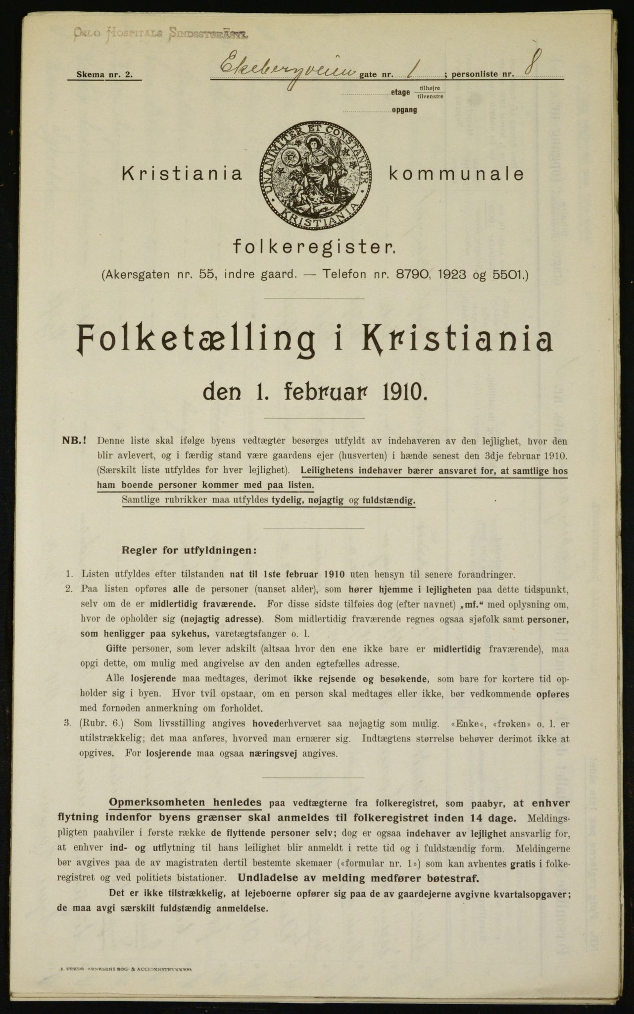 OBA, Municipal Census 1910 for Kristiania, 1910, p. 18394