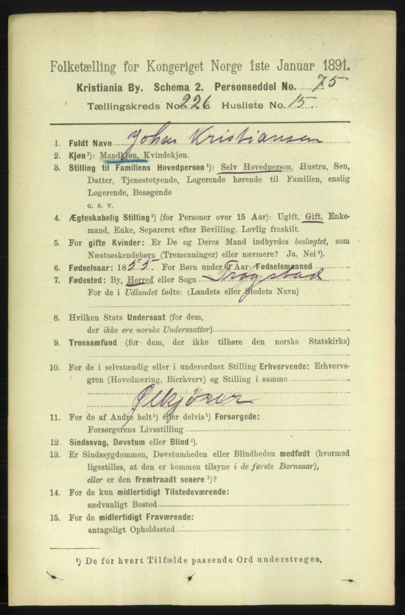 RA, 1891 census for 0301 Kristiania, 1891, p. 137879