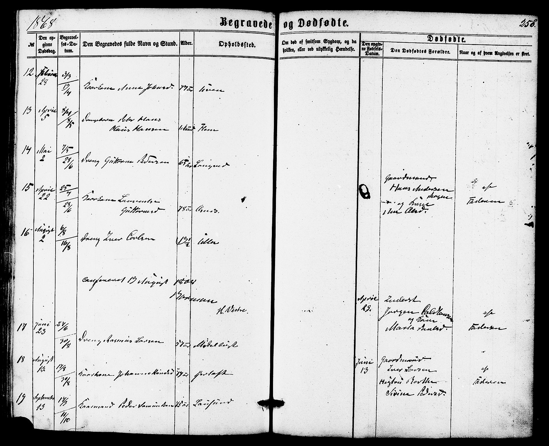 Ministerialprotokoller, klokkerbøker og fødselsregistre - Møre og Romsdal, AV/SAT-A-1454/536/L0498: Parish register (official) no. 536A07, 1862-1875, p. 258