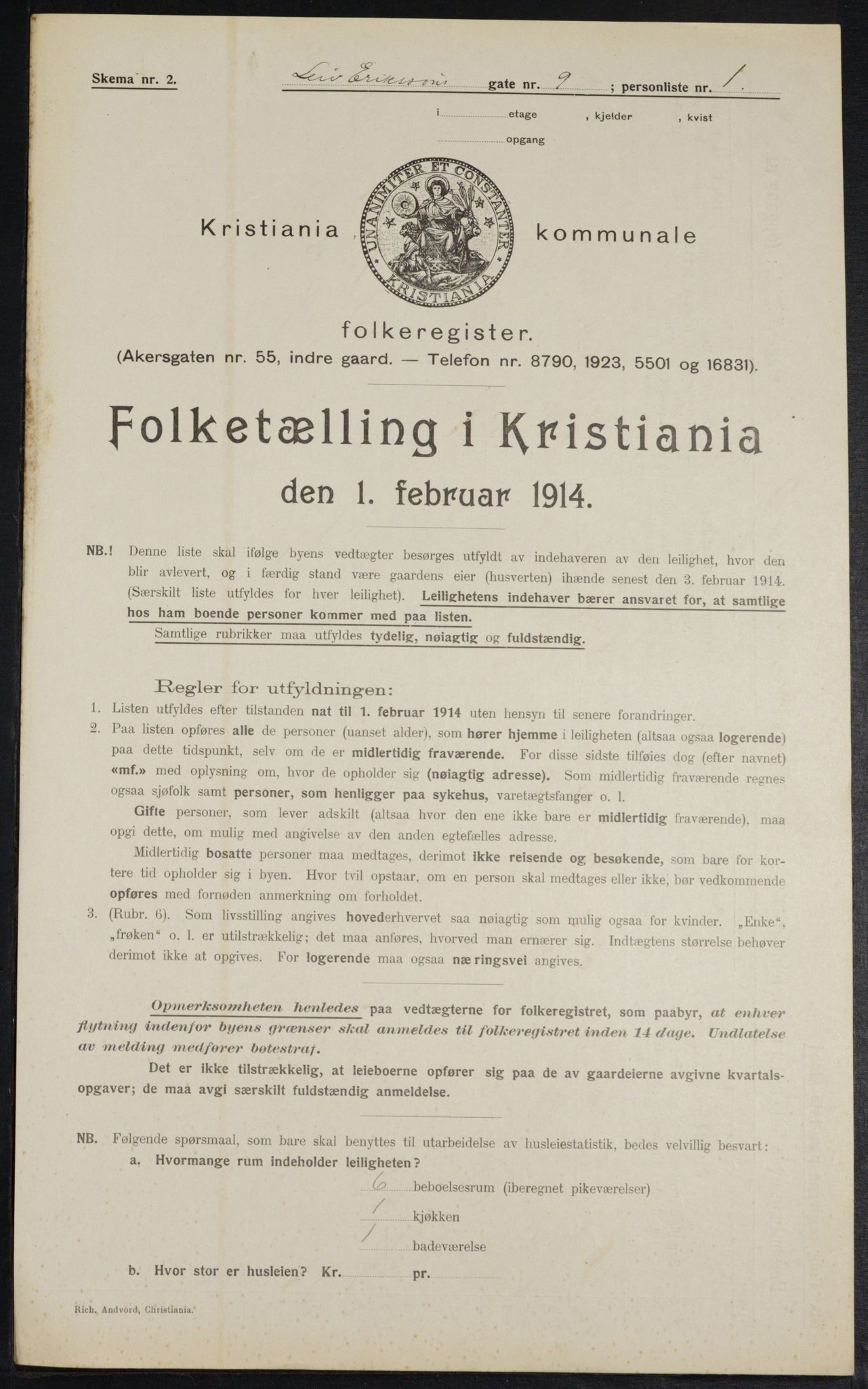 OBA, Municipal Census 1914 for Kristiania, 1914, p. 57414