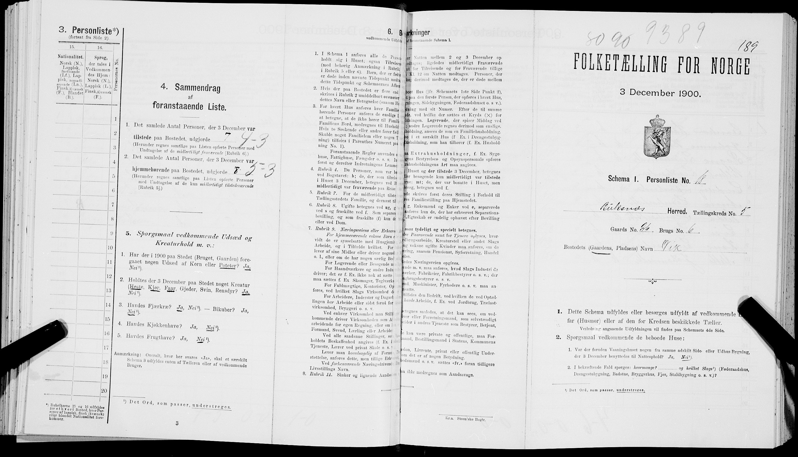 SAT, 1900 census for Buksnes, 1900, p. 656